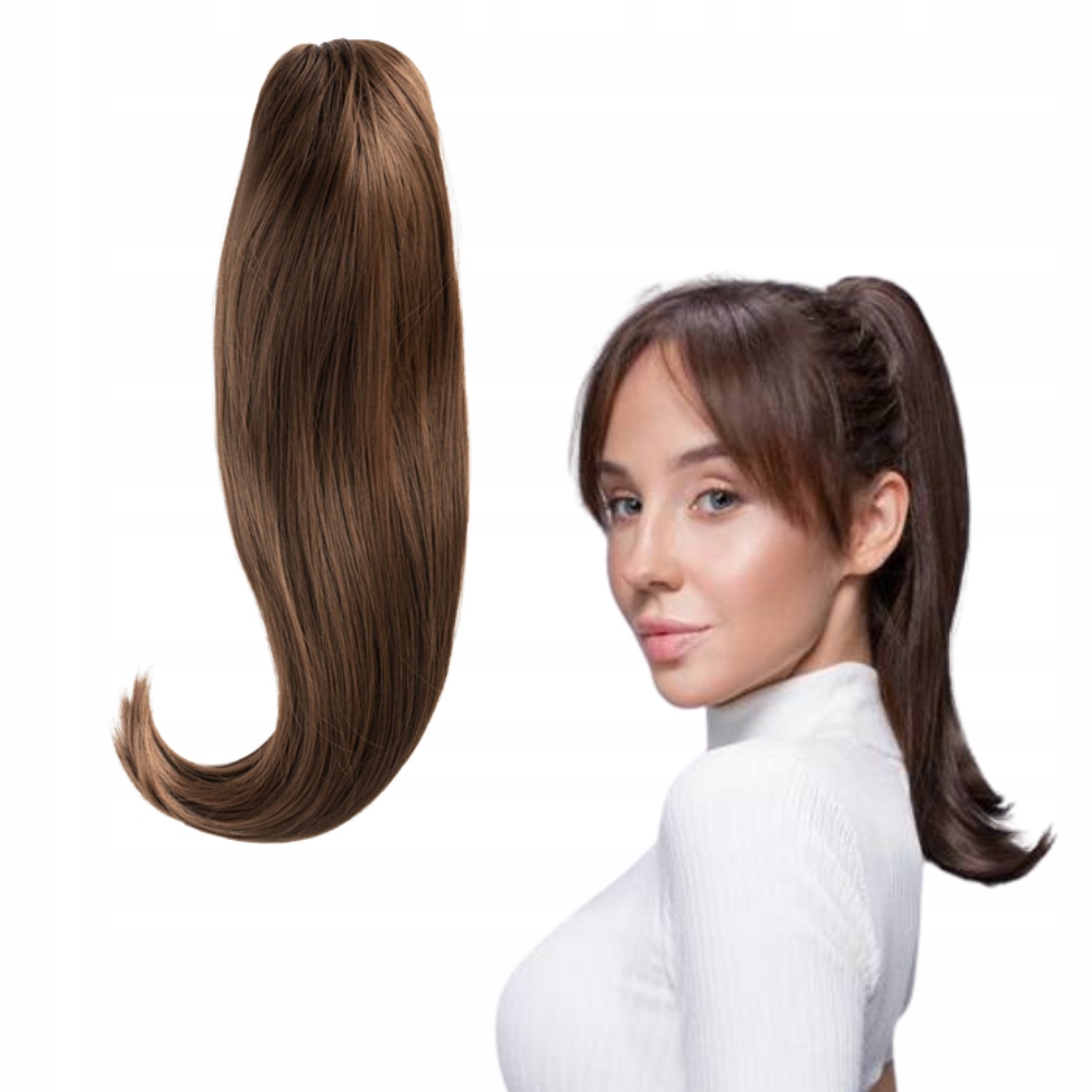 

Kucyk doczepiany klamra klips 50 cm średni brąz #8