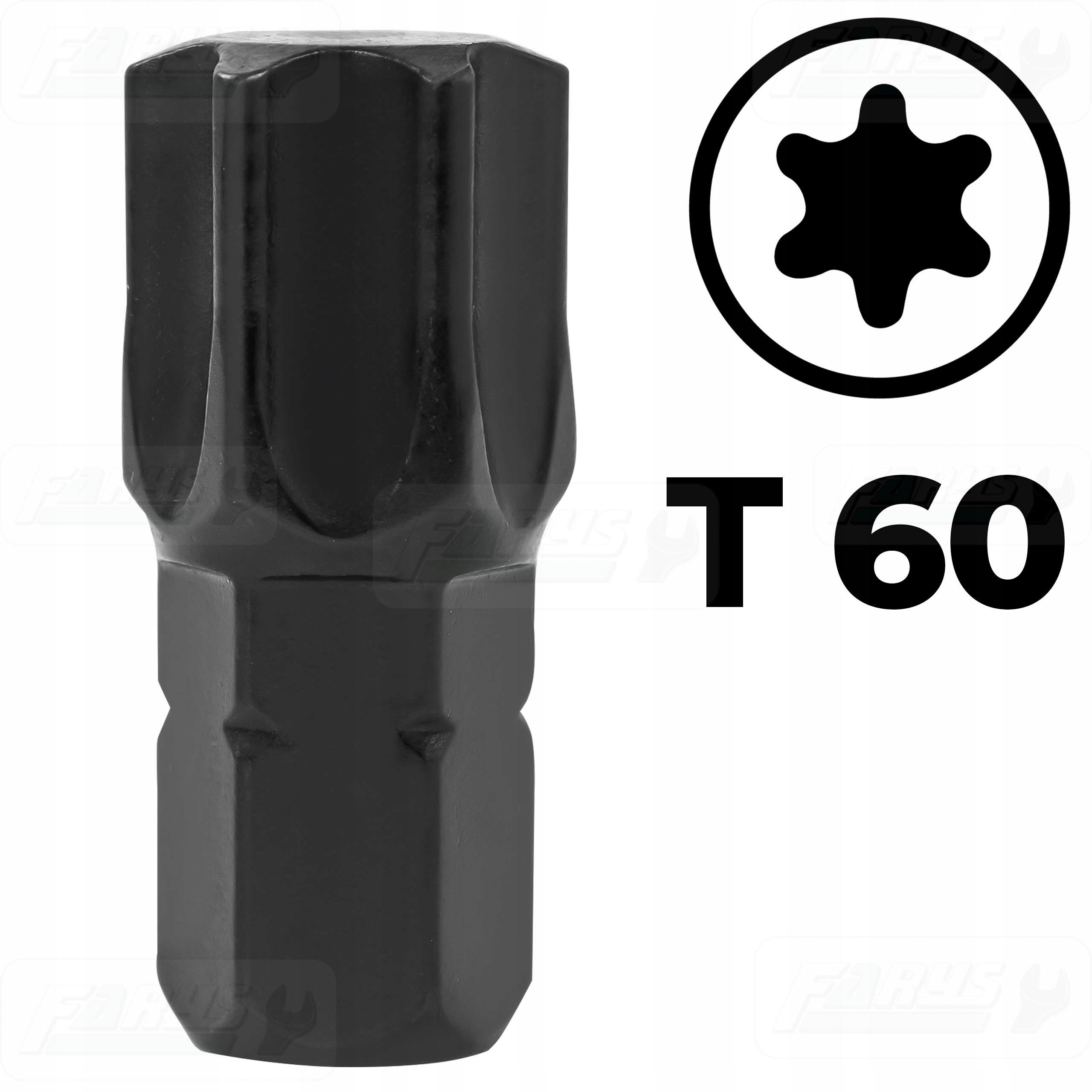 Bit Torx T60 Końcówka Grot Hex 10mm Długość 30mm Stal S2 FR0431 Farys