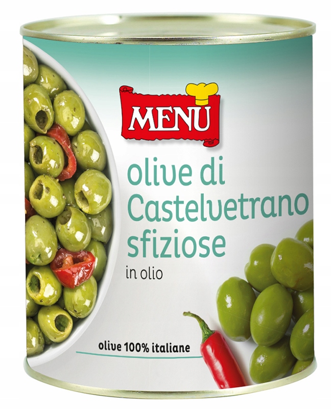 Oliwki zielone "Castelvetrano" 760 g Menu' 760 g bez glutenu