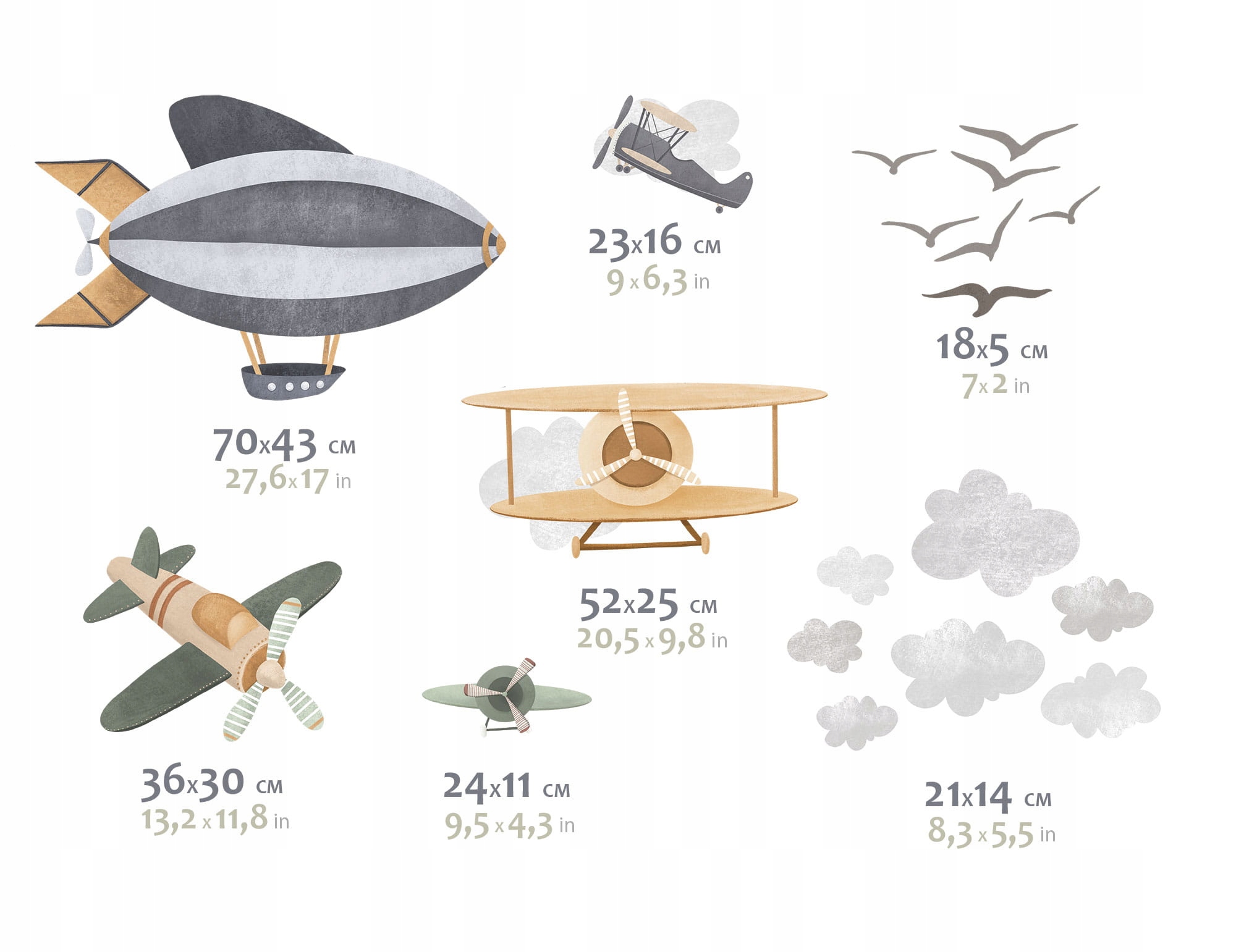 Naklejki samoloty dla dzieci SKYWARDS II