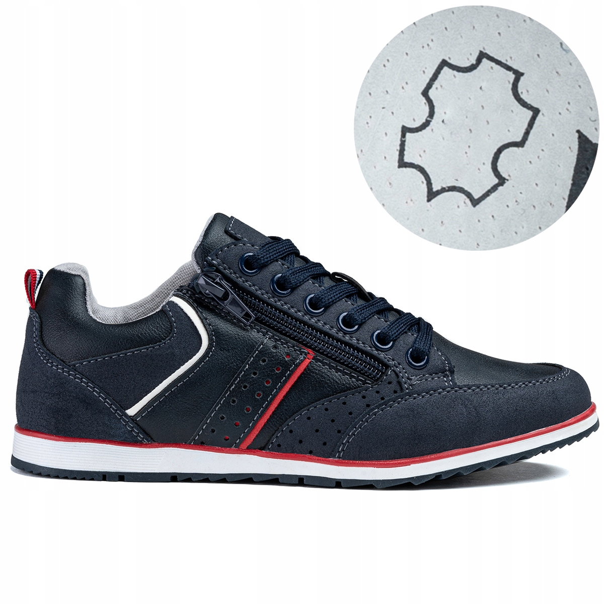 Półbuty profilowane w.SKÓRA łatwe zapięcie klasyczne Wojtyłko 38