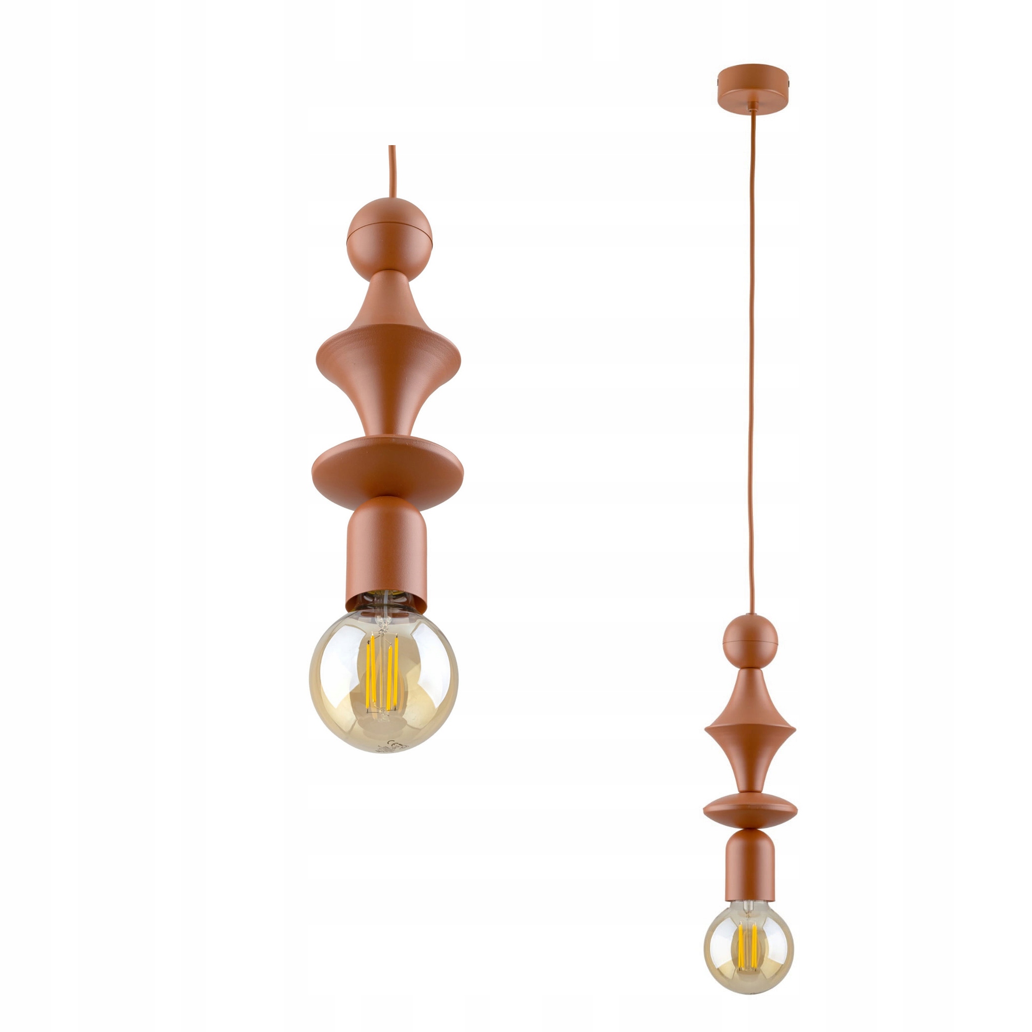 Stylowa lampa zwis Tower w ceglastym kolorze do salonu na E27 Tk Lighting