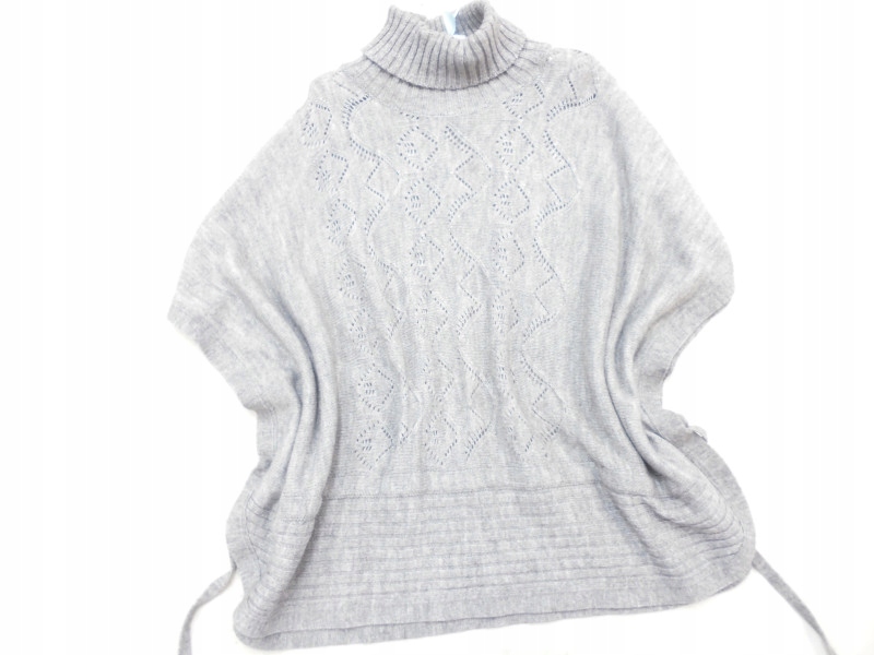 ONE SIZE OLSEN WŁÓCZKOWE PONCZO GREY Z621