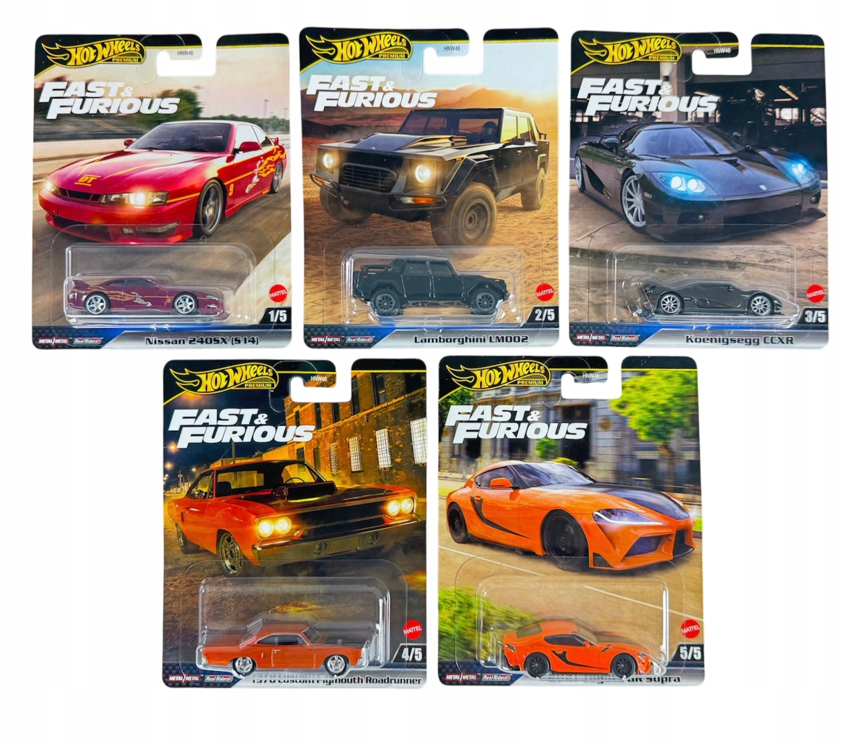 Hot Wheels Premium 2025 Fast And Furious Zestaw 5 szt. MIX 3 HNW46 979L