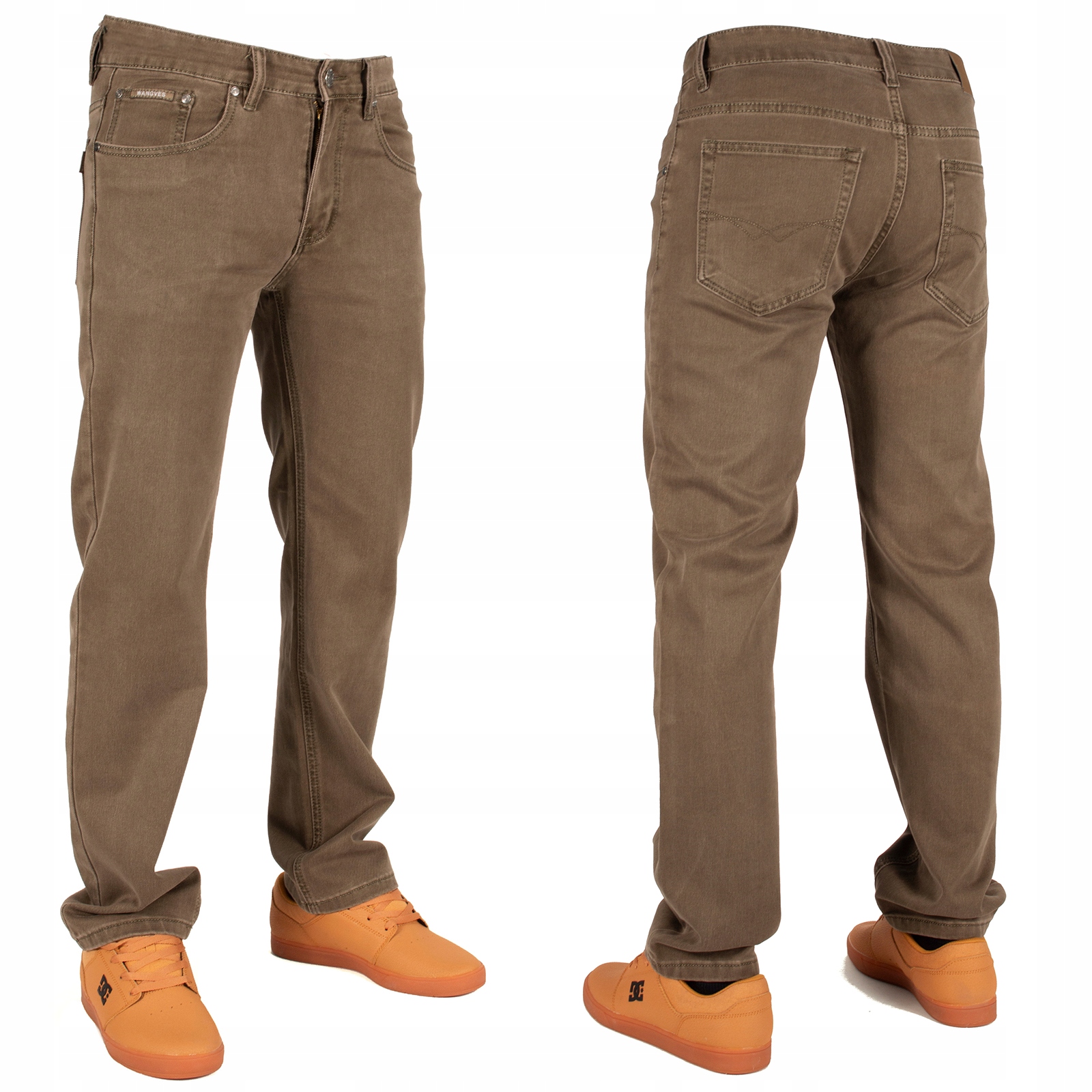 Spodnie męskie jeans W:33 88 CM L:30 brązowe