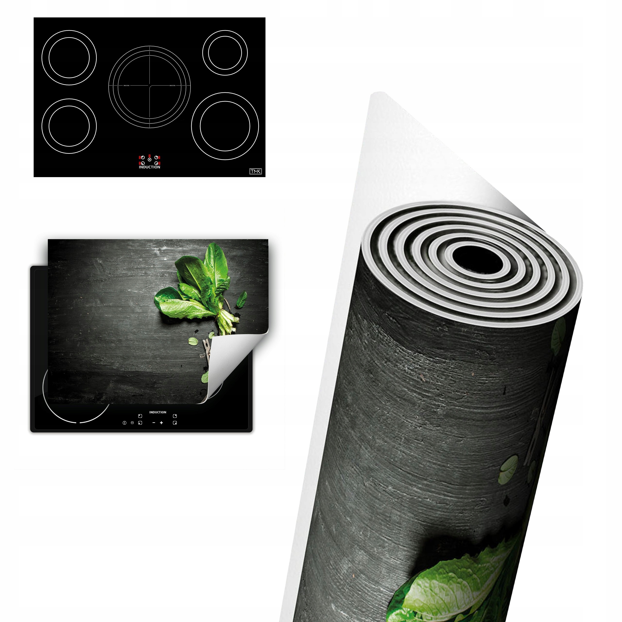 Vinylová Ochrana Na Indukci Pracovní Desky 80x52 Bylinky dřevo
