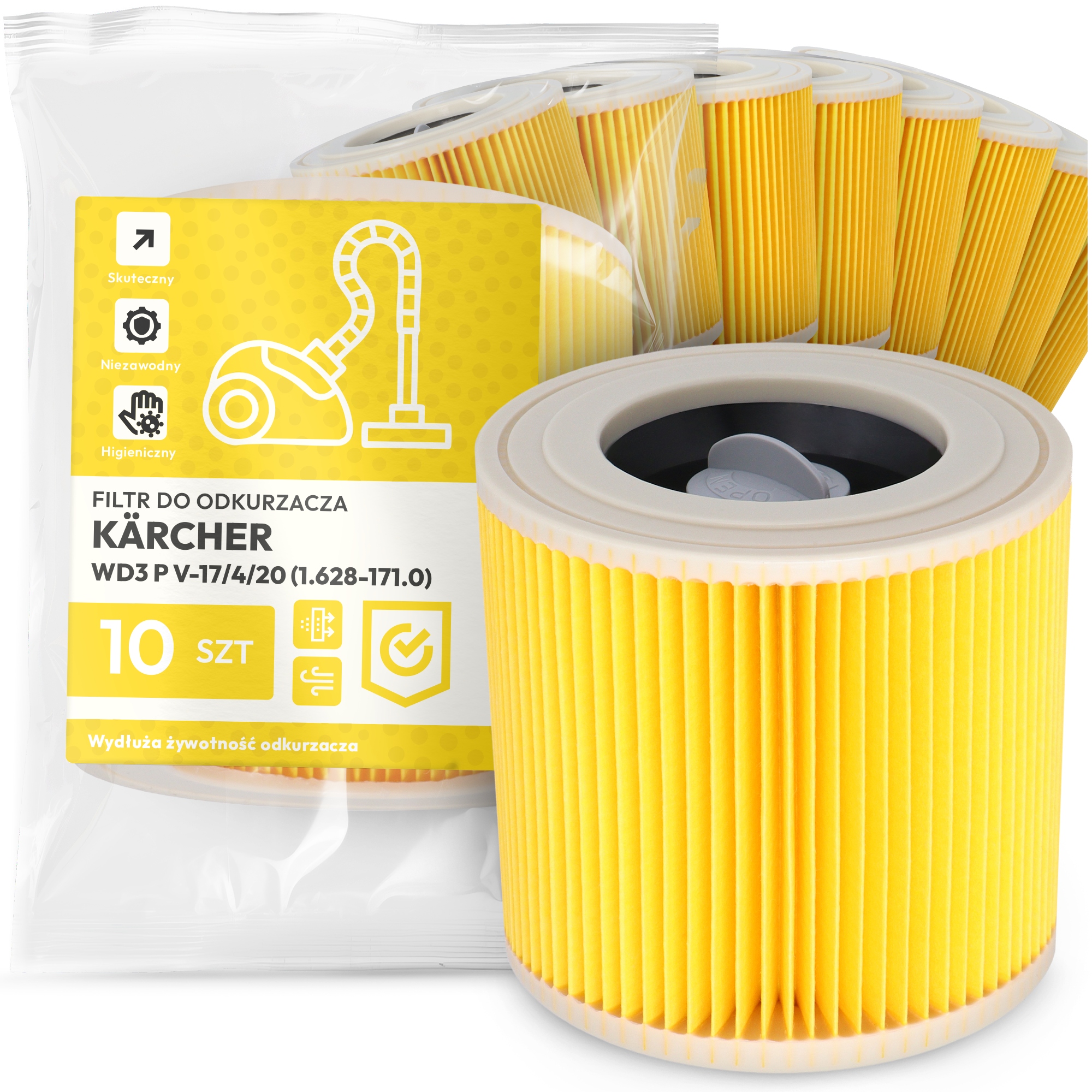 10x Filtr Pro Vysavač Kärcher WD3 P V-17/4/20 (1.628-171.0) Filtry Em-w