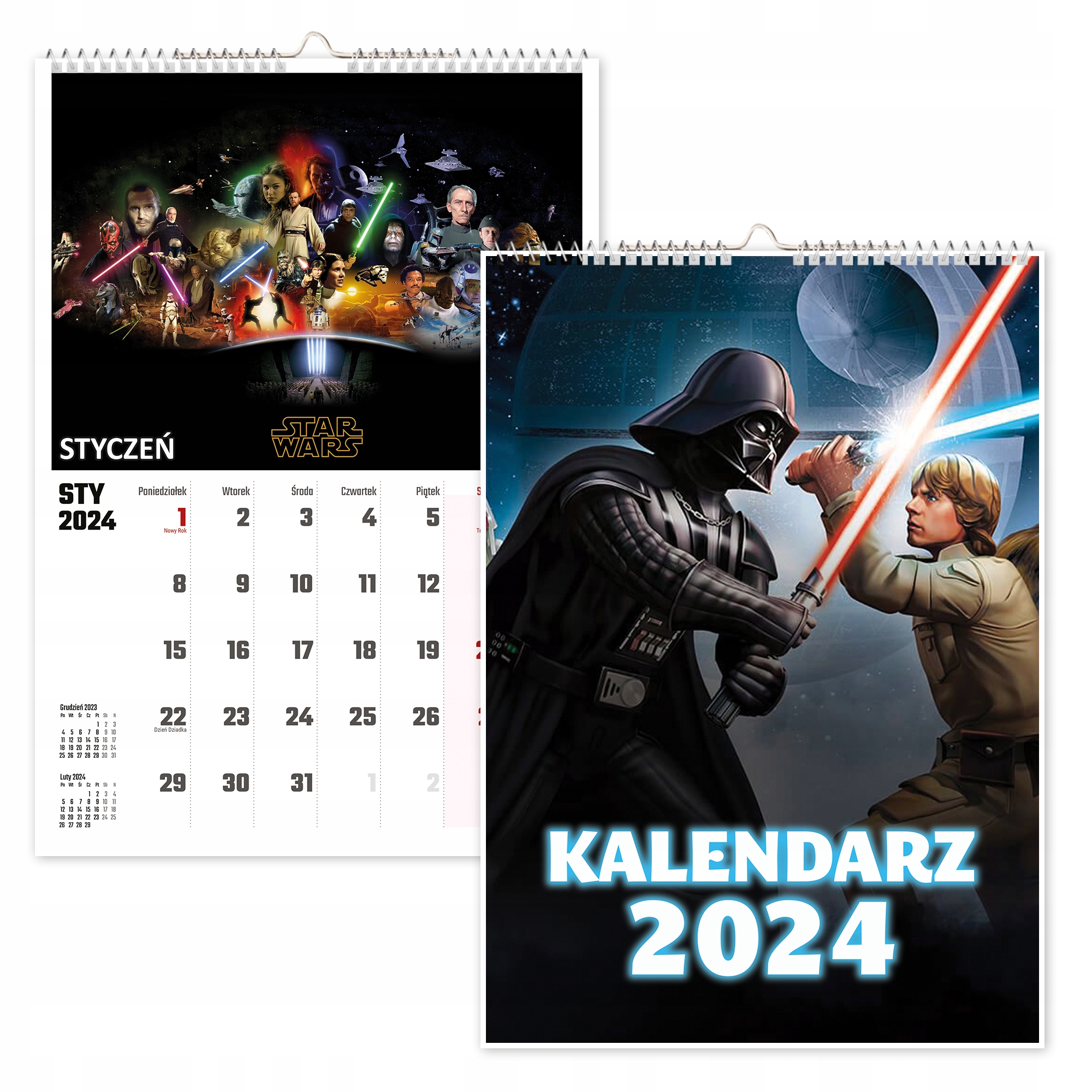KALENDARZ ŚCIENNY NA ROK 2024 STAR WARS A4