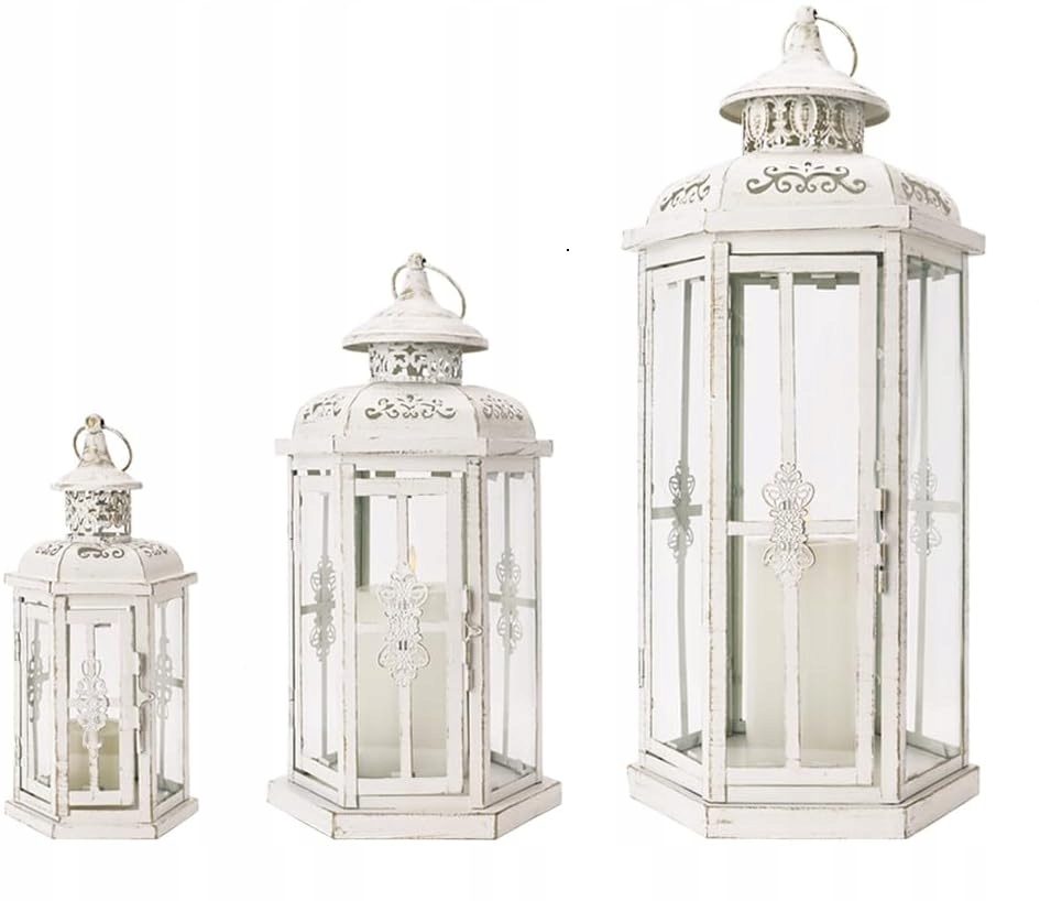 Sada 3 Kusov Dekoračná Lampáš Na Sviečku Lampáš Dekoračná Lampáš