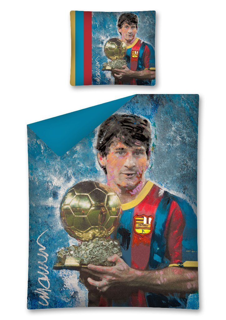 Pościel Bawełniana Leo Messi Portret 140x200 Barcelona Barca