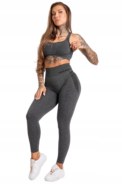 Gym Glamour Legginsy Melange Dark Grey Szary Xs