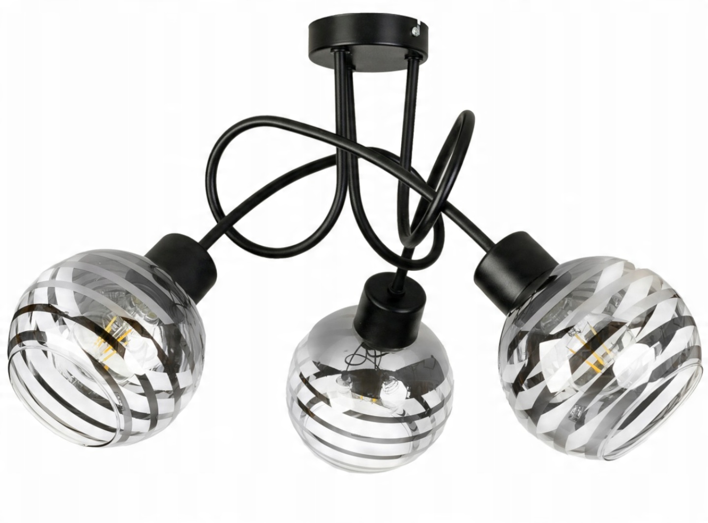 

Lampa Wisząca Sufitowa Loft 3x Szklana Kula