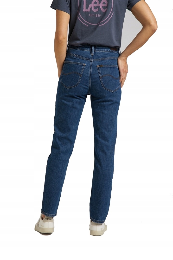 Damskie spodnie proste Lee Carol MID Stone L30UCAPQ 27/31