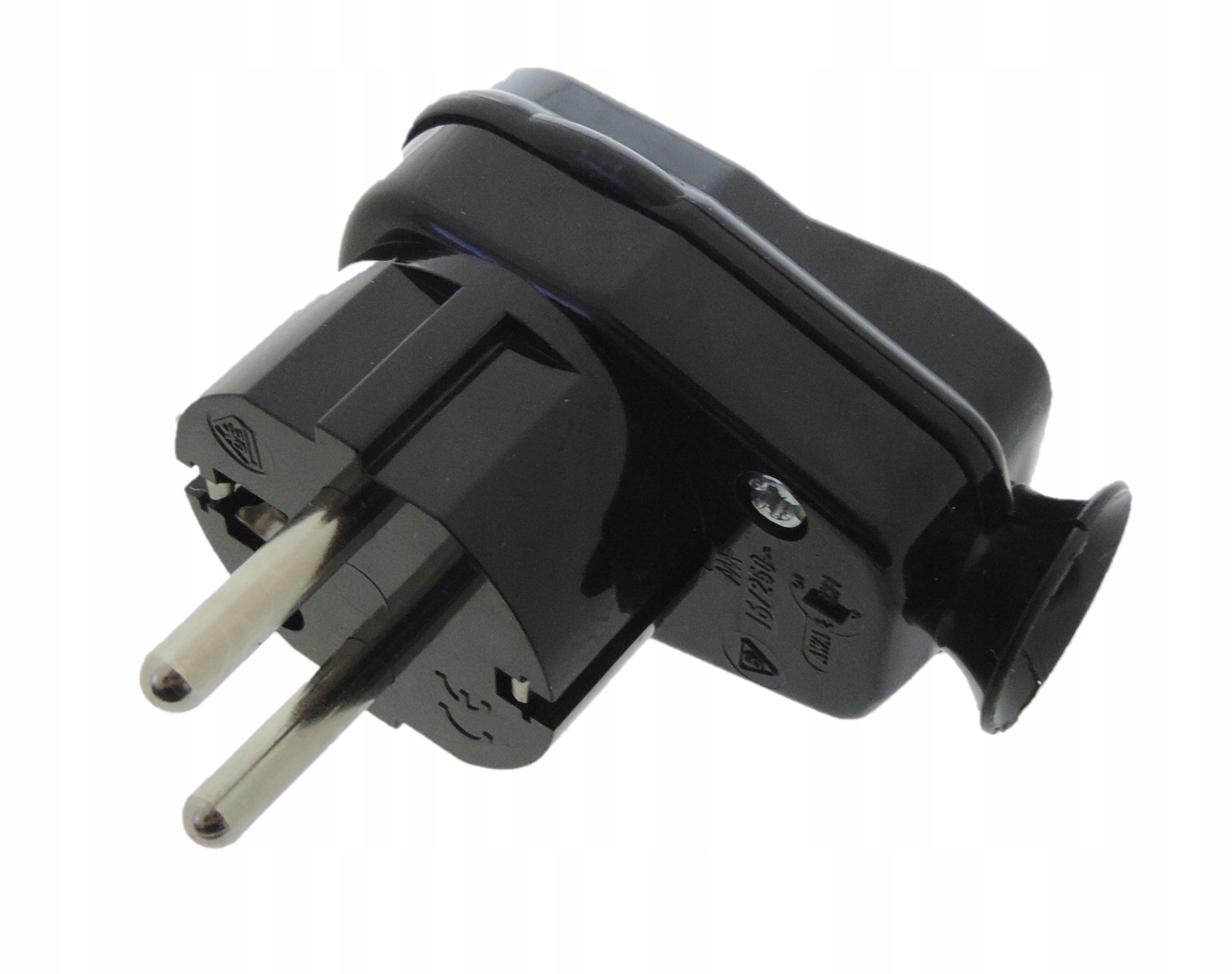 WTYCZKA SIECIOWA KĄTOWA CZARNA Z/U Z WYŁĄCZNIKIEM Marka Plast-Rol