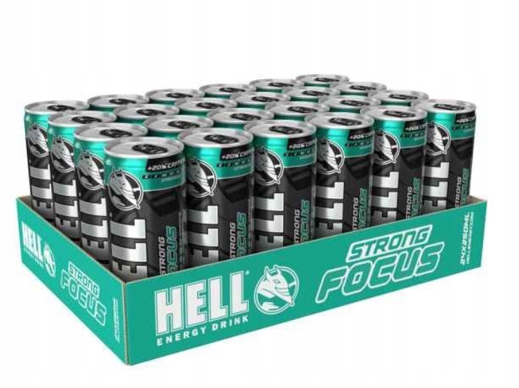 Levně Hell Energy Drink Focus Energetický Nápoj s Vitamíny Plechovka 24x250ml