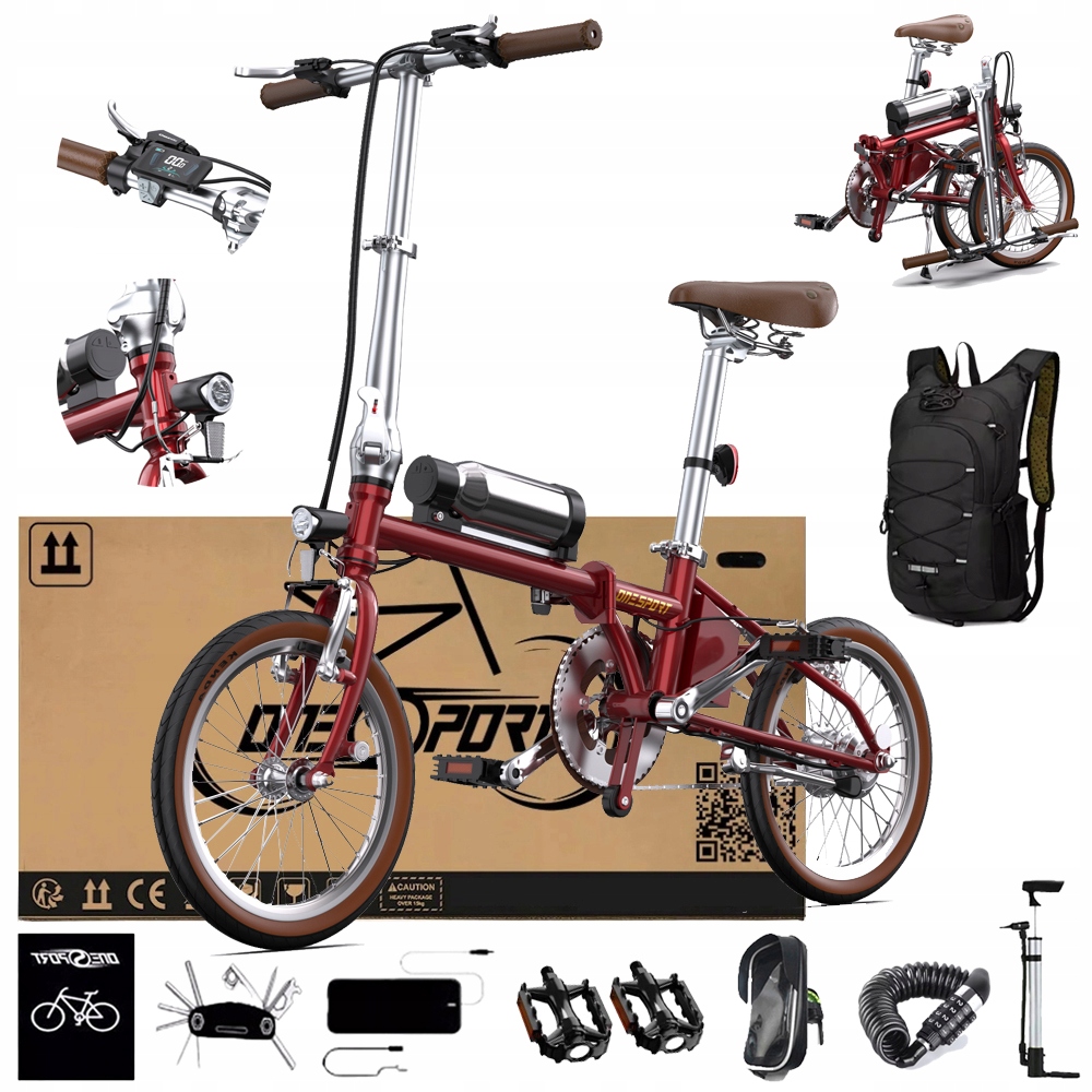 Rower elektryczny Miasto Składany Onesport OT02 250W 36V 5.2AH 25KM/H 16"PL
