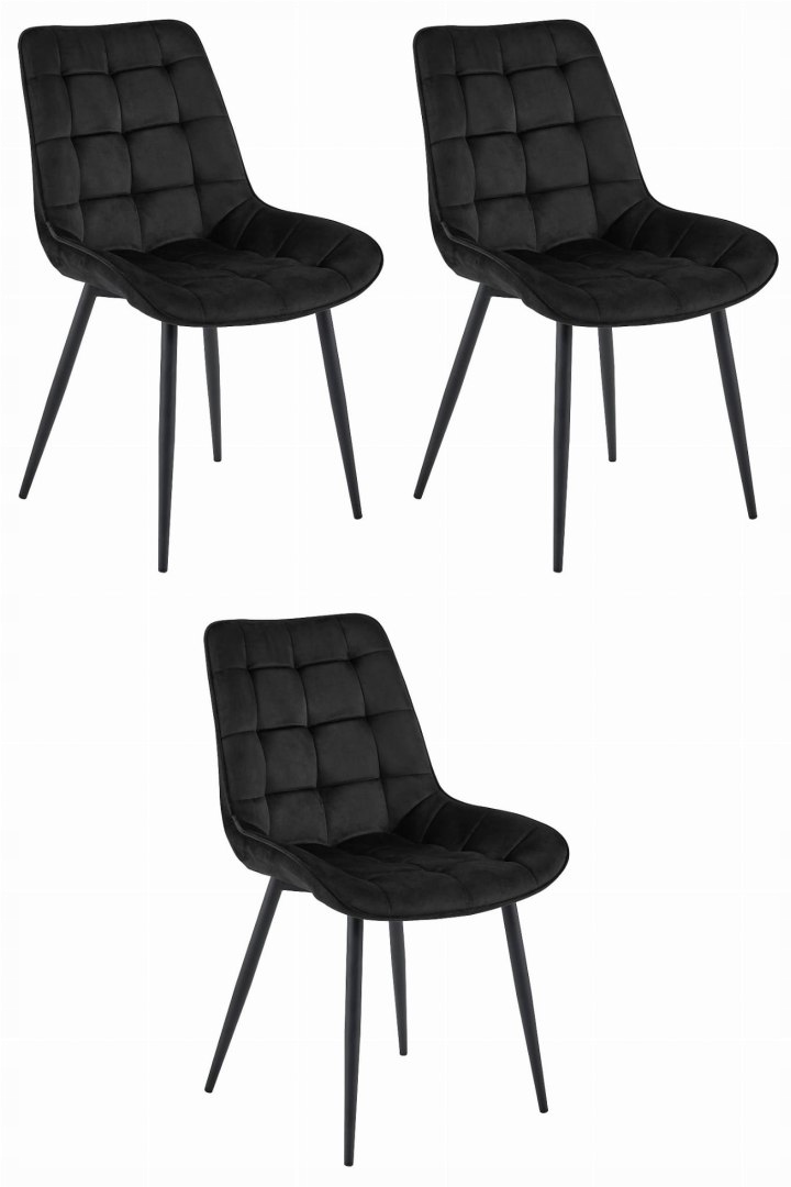 Křeslo Bera černý samet nohy černé x 3