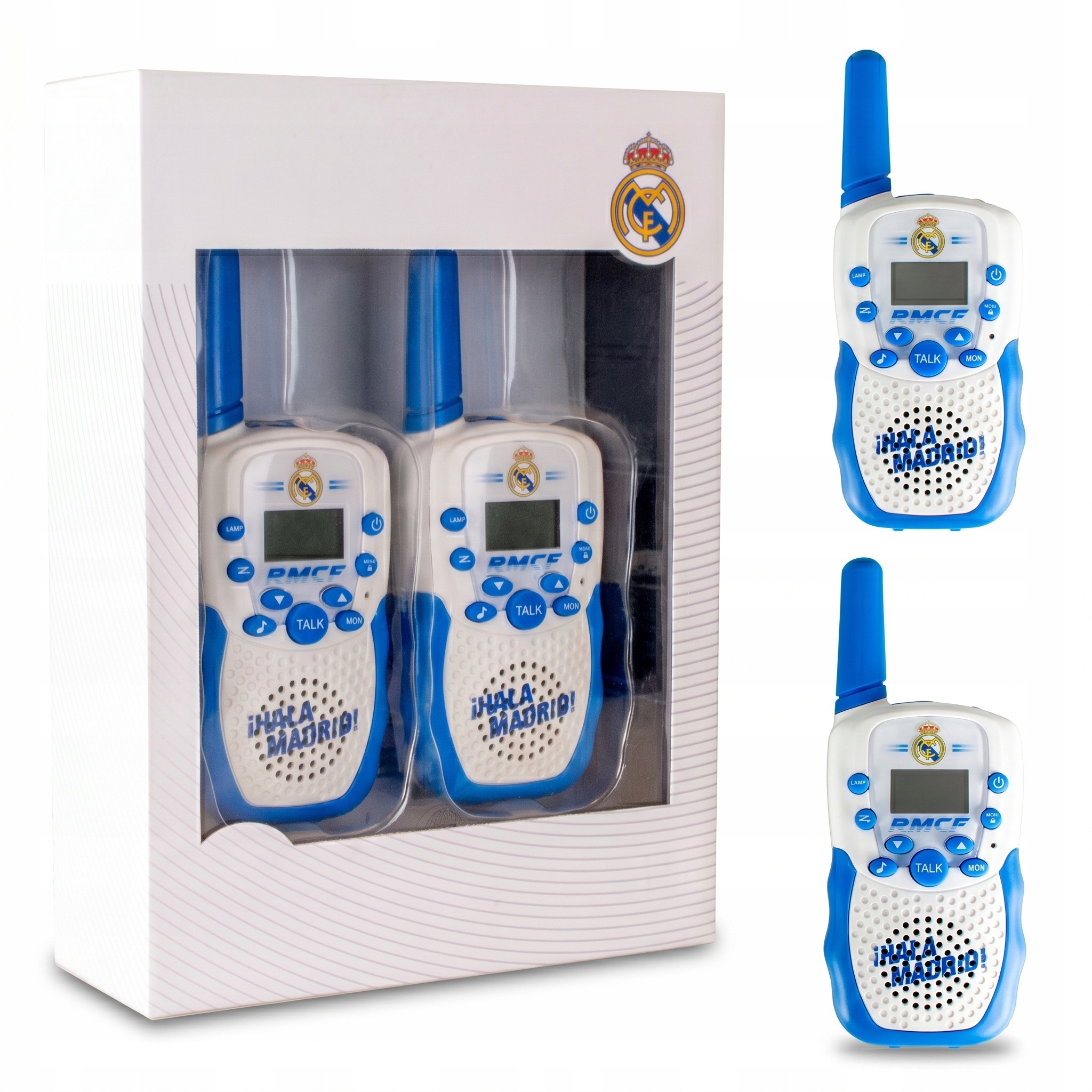Real Madryt Krótkofalówki 2x Krótkofalówka Walkie talkie 1 km latarka Led