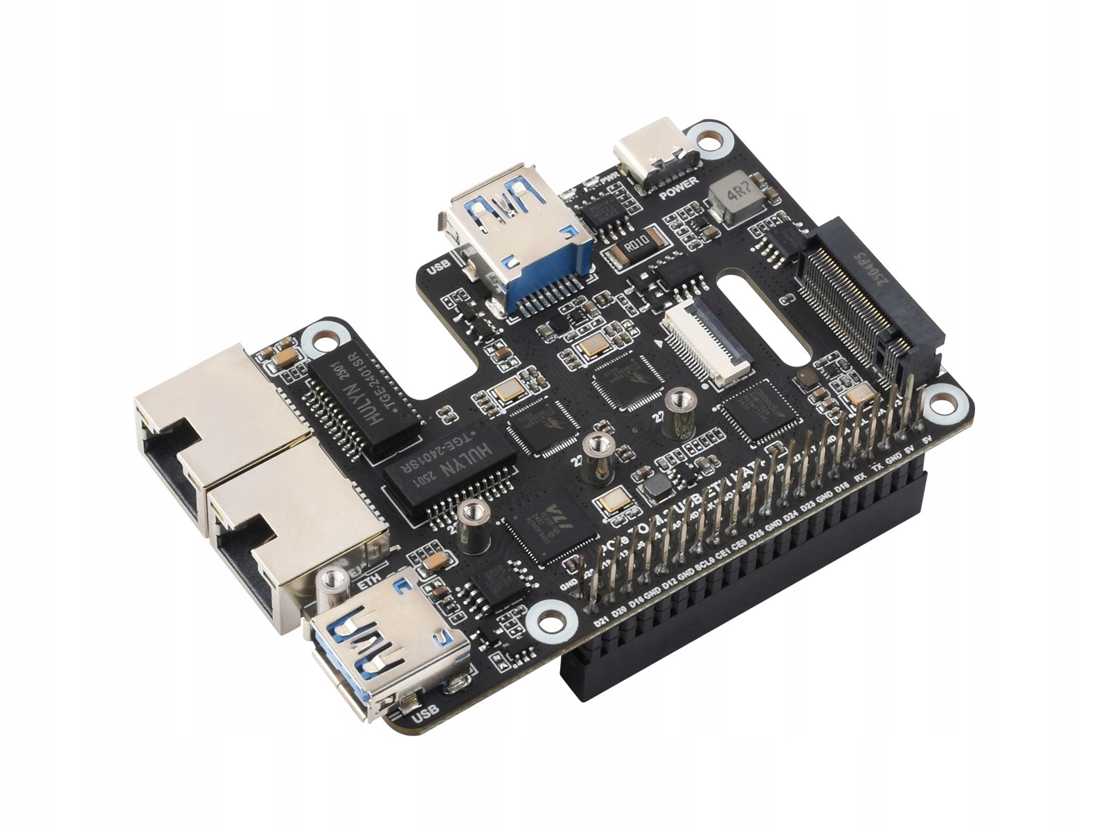 Adapter PCIe do M.2, Usb 3.2 i Ethernet dla Raspberry Pi 5- Waveshare 31454