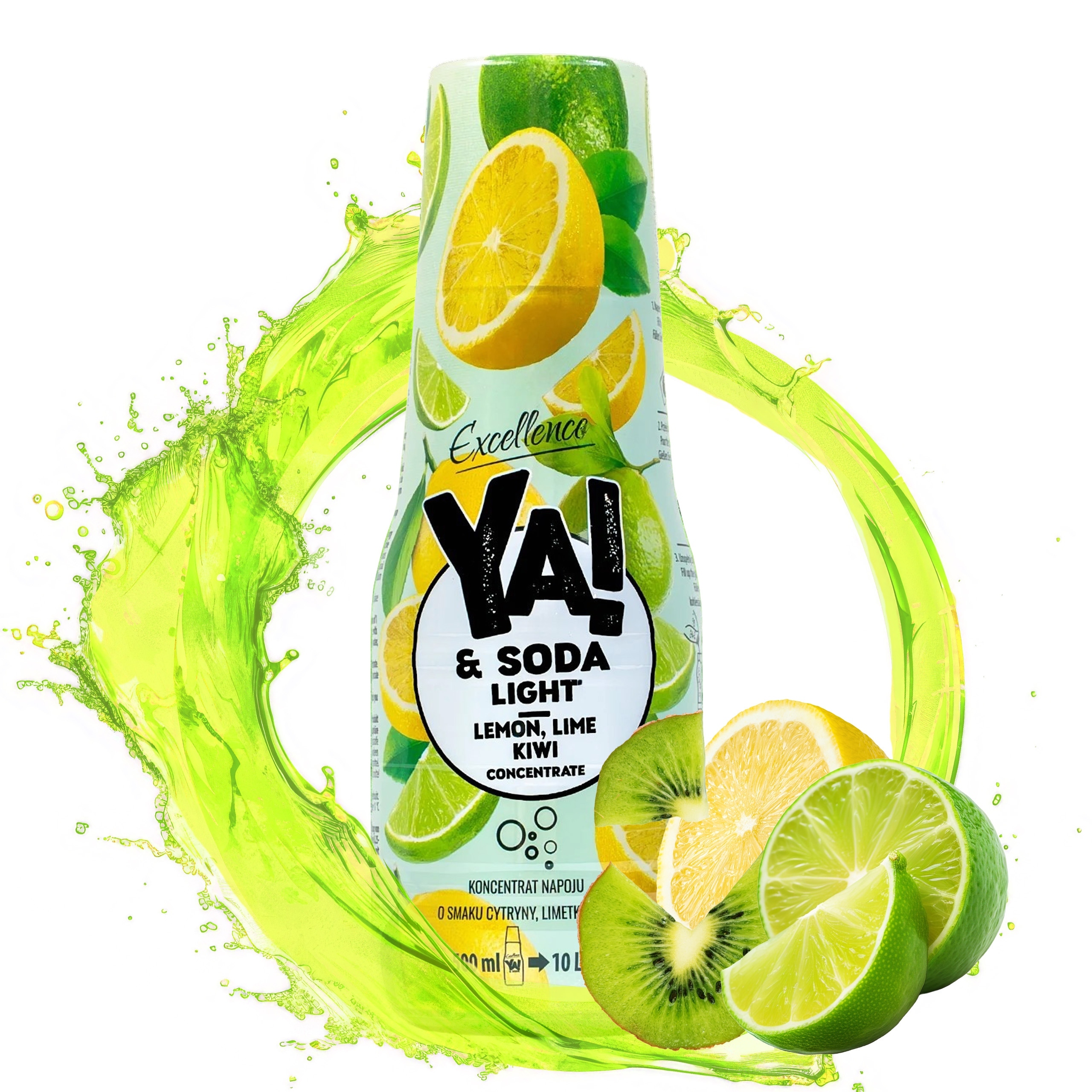 Ya!Soda Syrop Do Saturatora SodaStream Bez Cukru Cytryna Limonka Kiwi 500ml