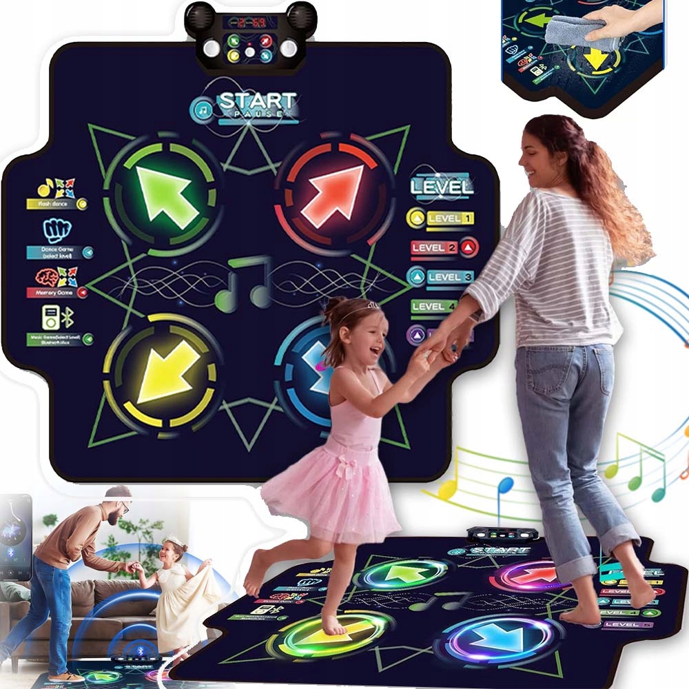 Mata Do Tańca Dla Dzieci Mata Do Tańca Muzycznego Led Bluetooth 4 Tryby Gry