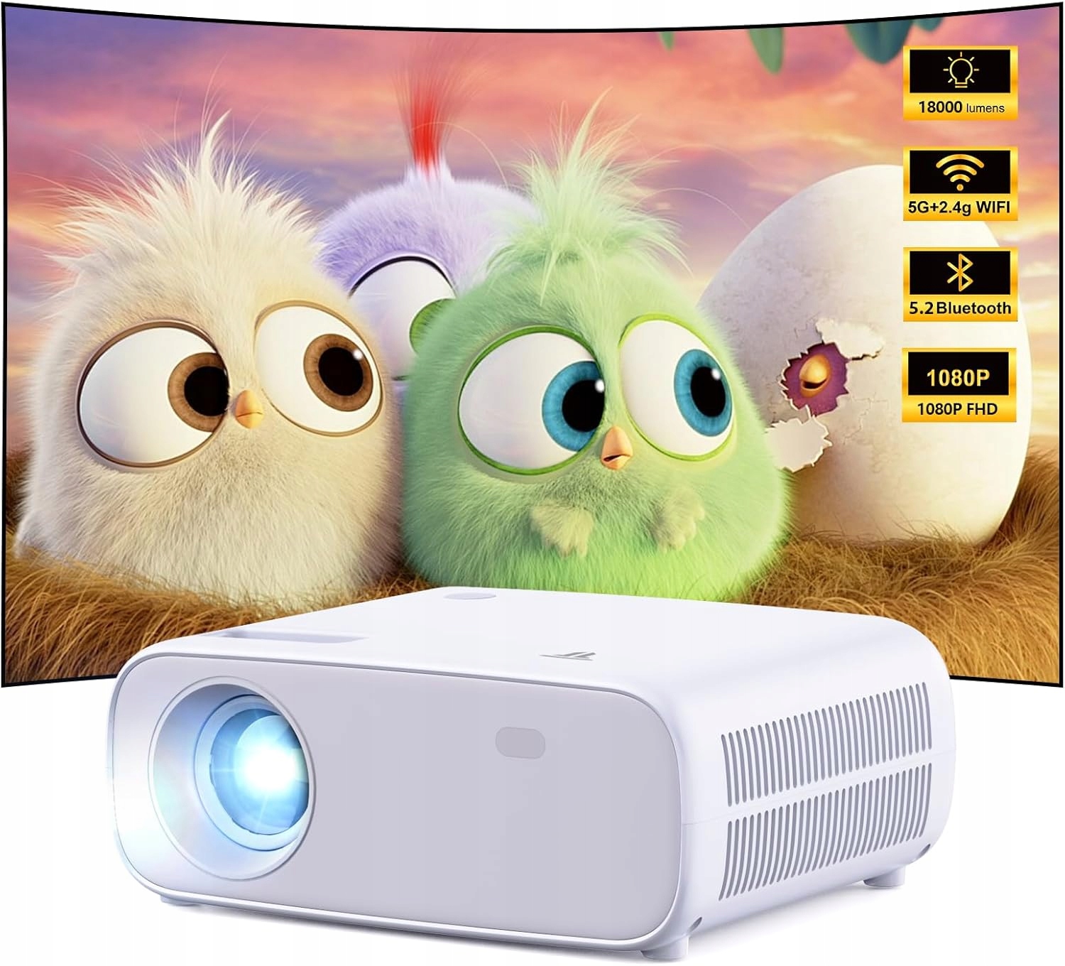 Mini projektor M269B Wi-Fi Bluetooth Full Hd 1080P Led 4K Ready Domácí kino