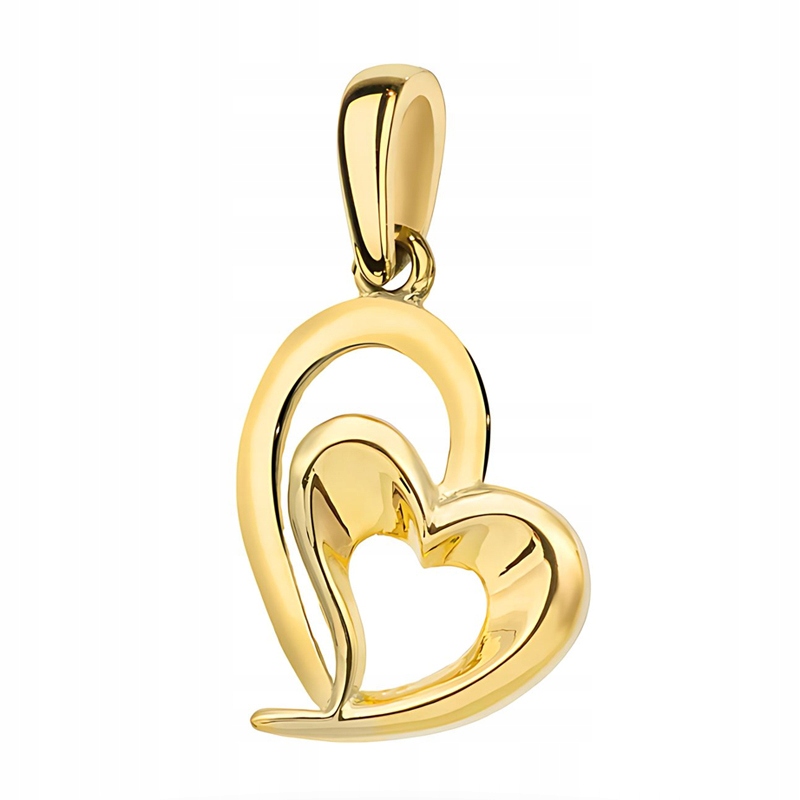 Zlatý Přívěsek Přívěsek pr. 585 14k Hladké Spojené Srdce Srdíčko
