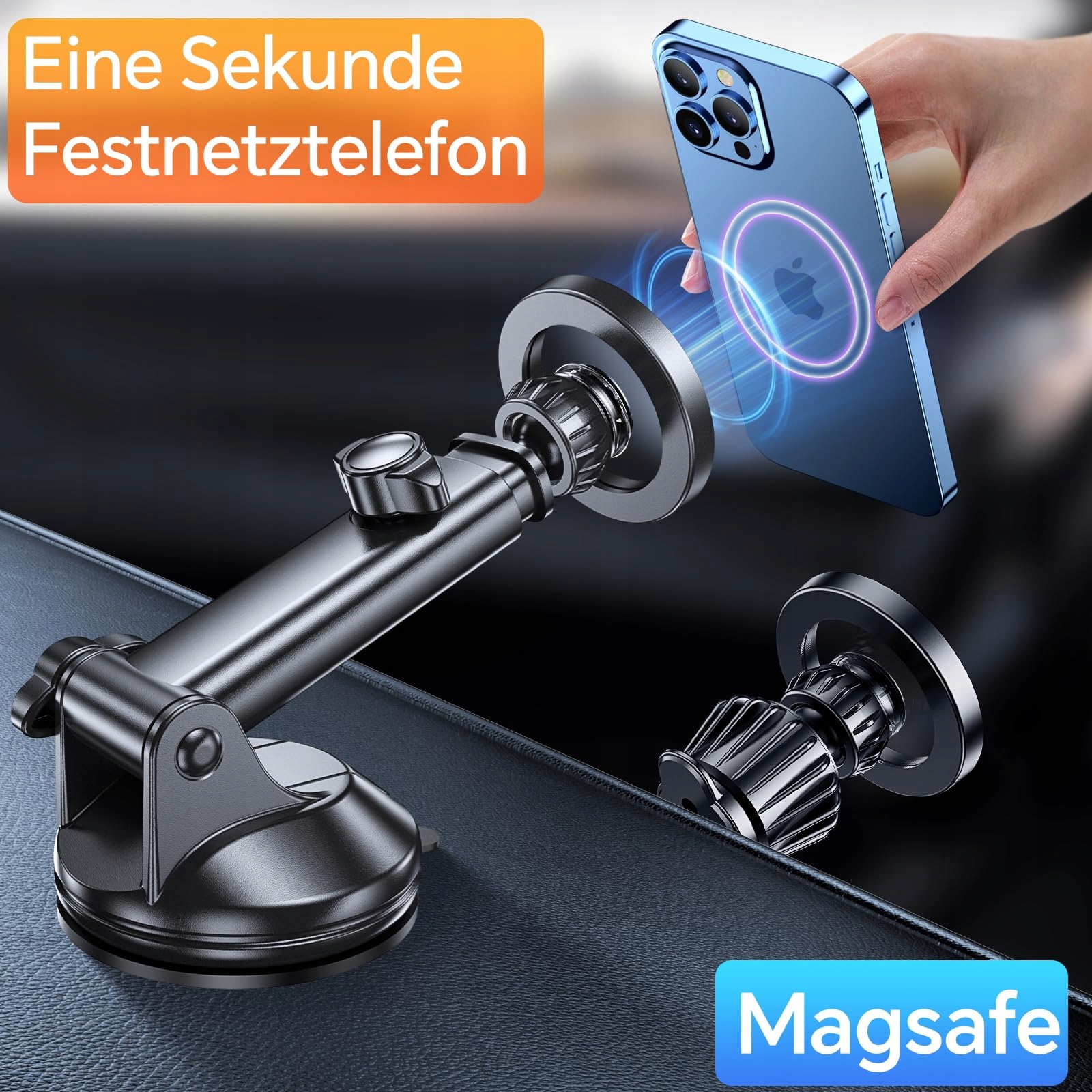 SPARKLE Uchwyt Samochodowy MagSafe iPhone Samsung Szyba Deska Wentylacja — miniatura 4