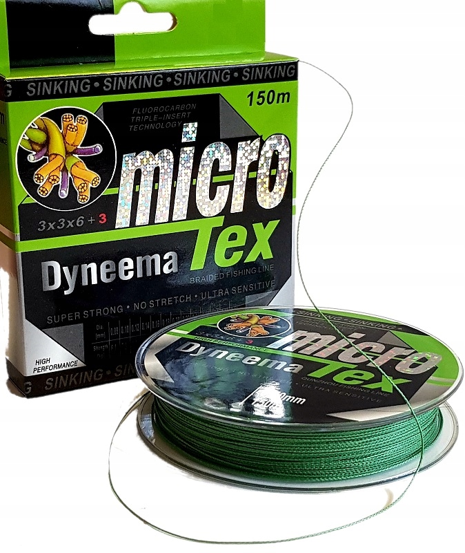 PLECIONKA NIEWIDOCZNA DYNEEMA 0,20 mm 15,9kg TONIE Model microTx