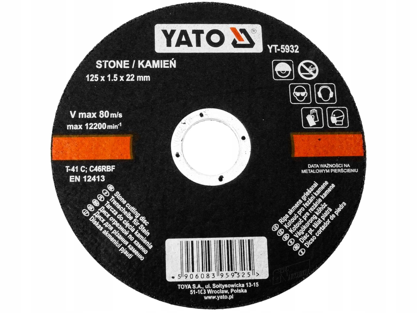 

Yato Tarcza Do Cięcia Kamienia 125x22mm YT-5932