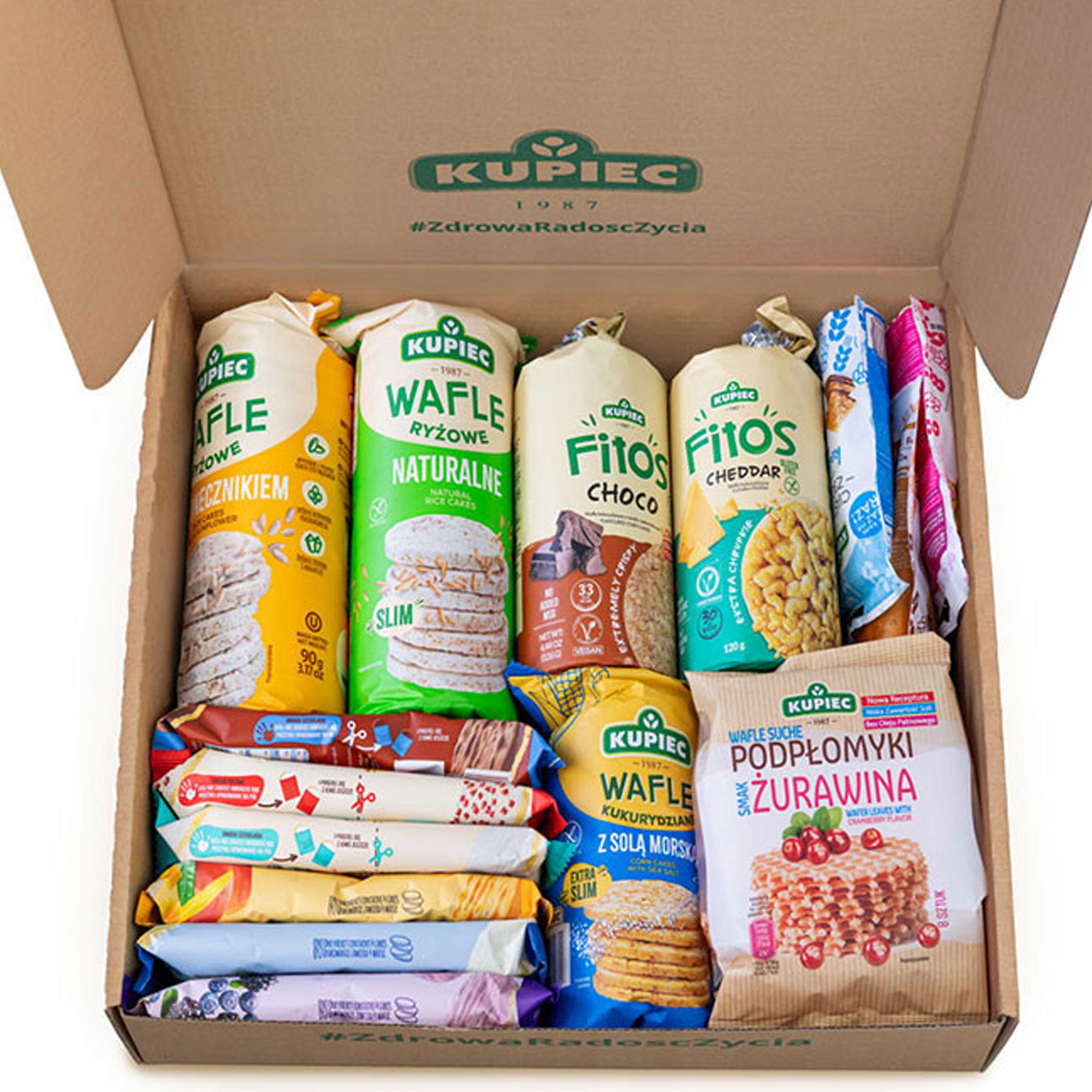 Kupiec Box Wafle x11 Podpłomyki x2 Ciasteczka x3 mix 16szt aż 1,18KG