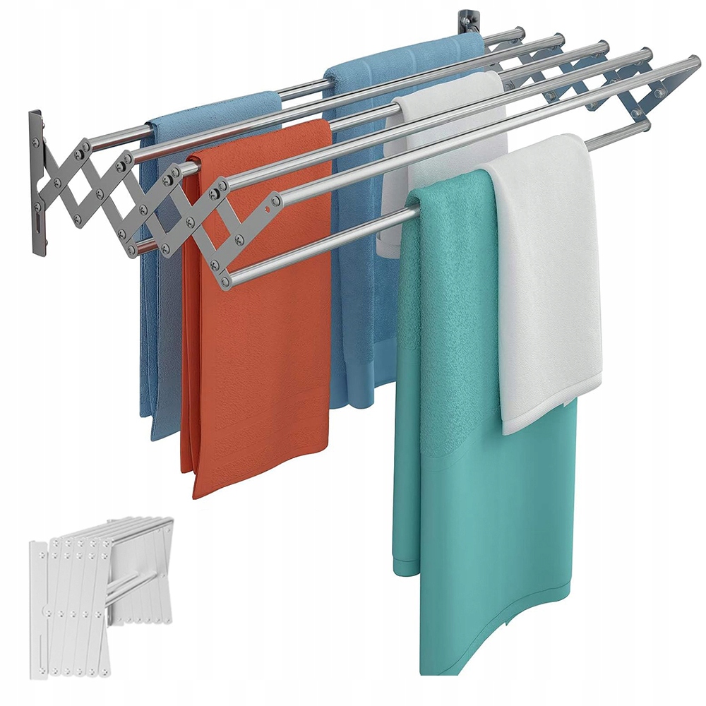 Levně Sušák Na Prádlo Do Koupelny Harmoniková Nástěnná 80 cm