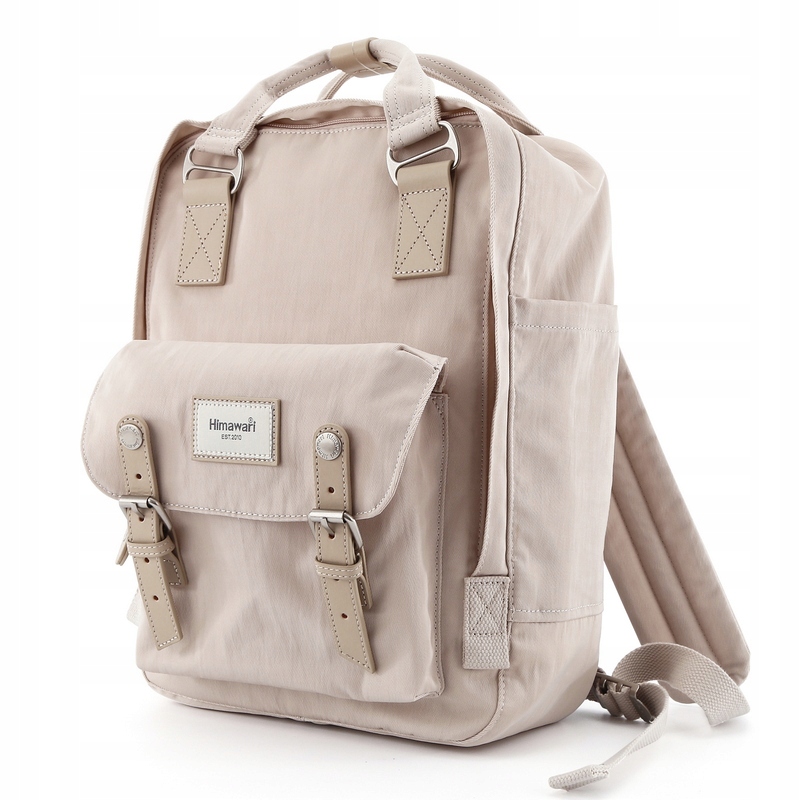 Plecak szkolny miejski outdoor Himawari HM188L na laptopa 13,3 14,1 beżowy