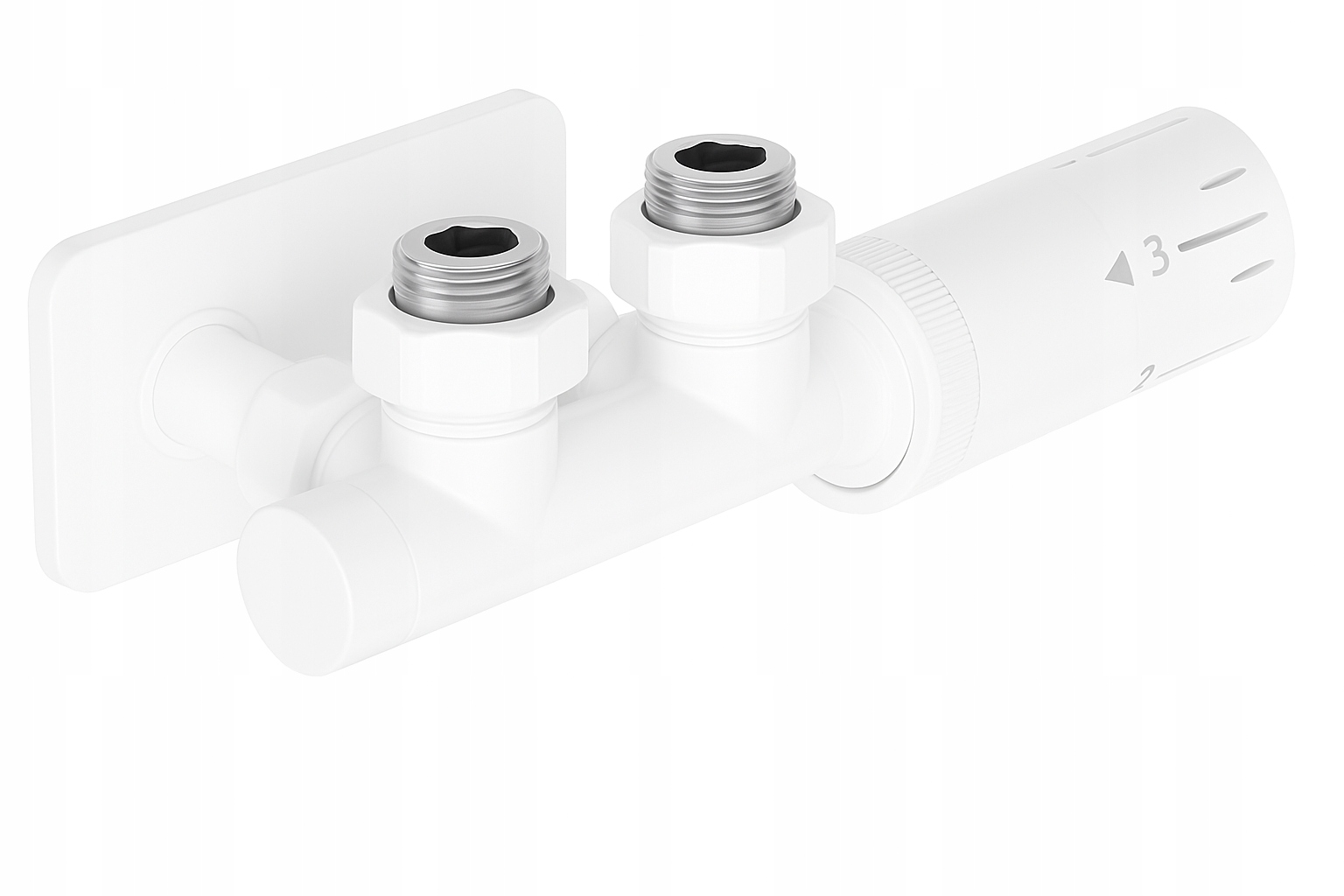 Arceno Úhlová termostatická sada Duoplex s maskovačem pro radiátor, bílá
