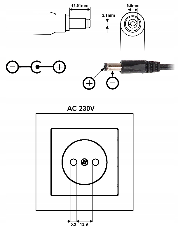ZASILACZ 12V DC 2A 24W STABILIZOWANY 12VDC 2000mA Marka Inna