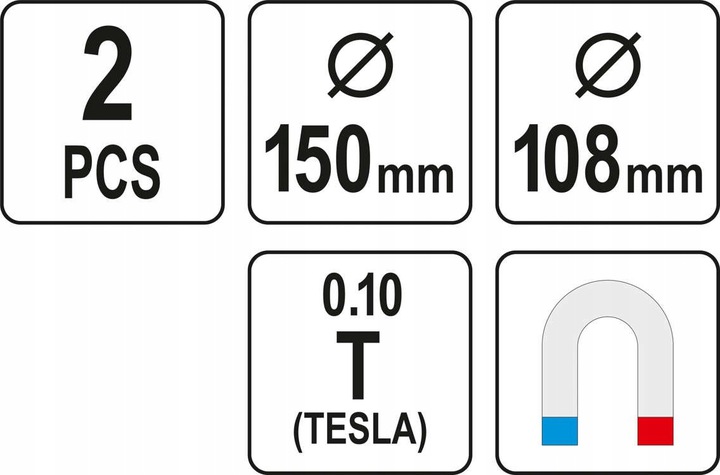 YATO - ZESTAW MISEK MAGNETYCZNYCH - 2 SZTUKI Kolor dominujący czarny