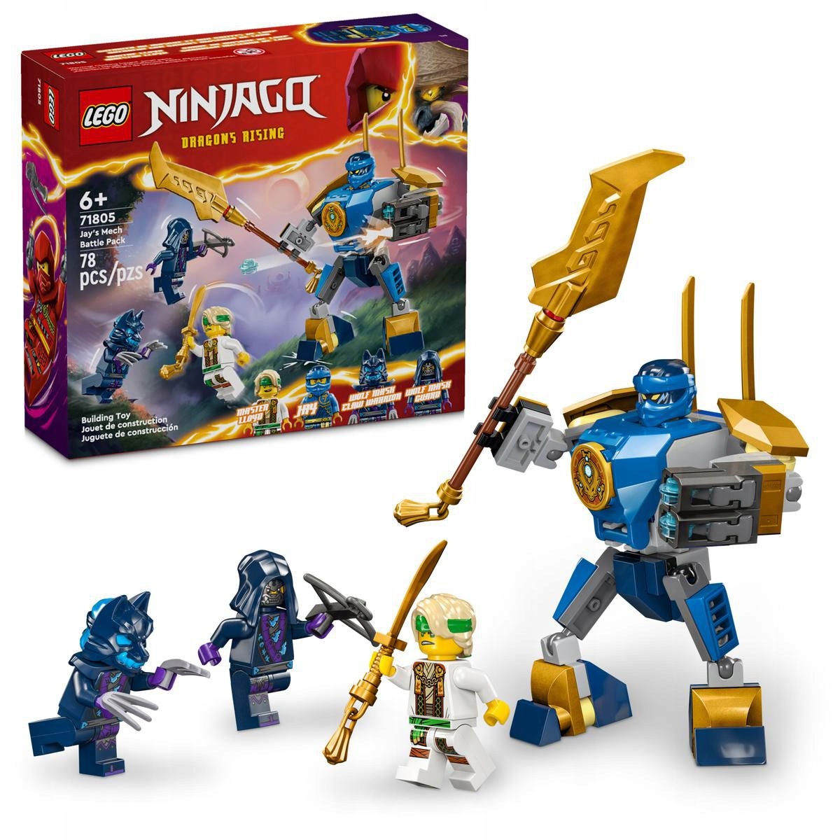 LEGO Ninjago Zestaw Bitewny Ruchomy Mech Jaya Robot 71805 Lloyd 4 Figurki Marka LEGO