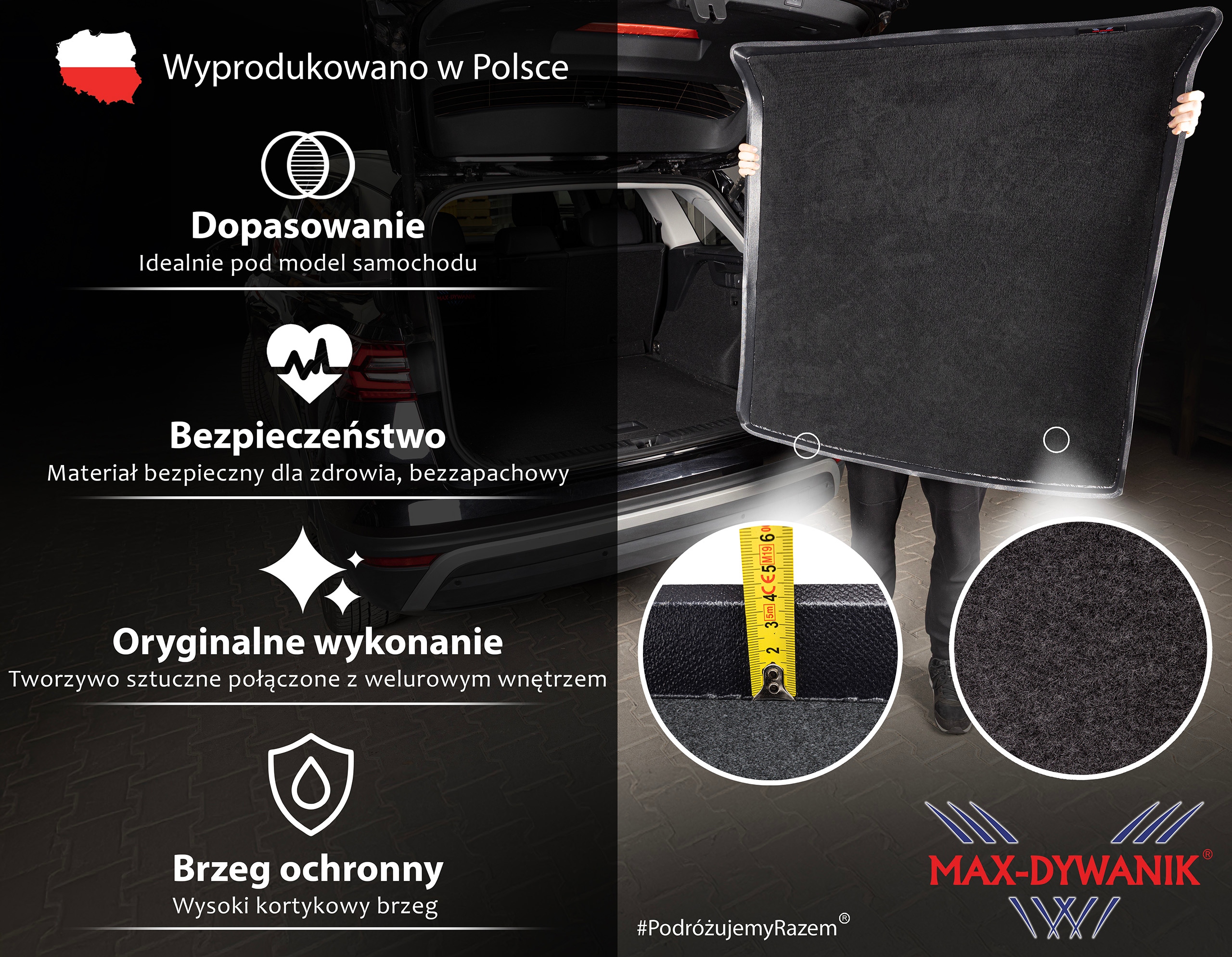 Jeep Wrangler IV Sahara Suv 4D 2018 Koberec do zavazadlového prostoru s velurovou podložkou