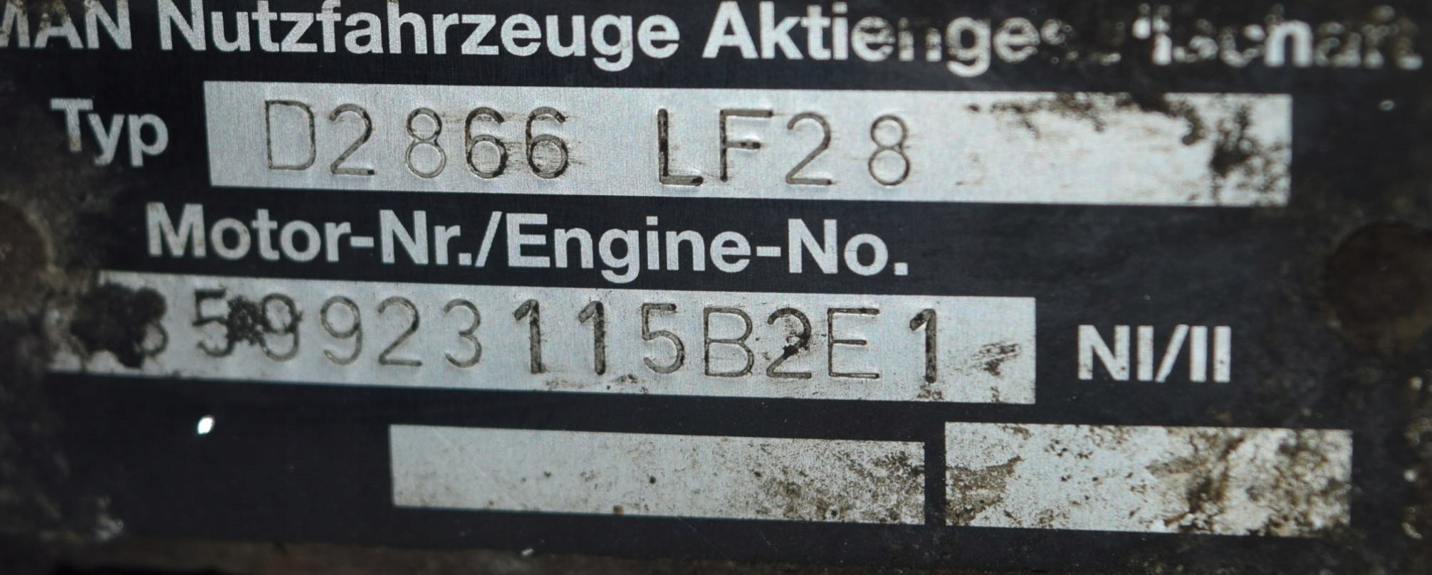 BLOK SILNIKA D2866 LF28 Typ silnika Diesel