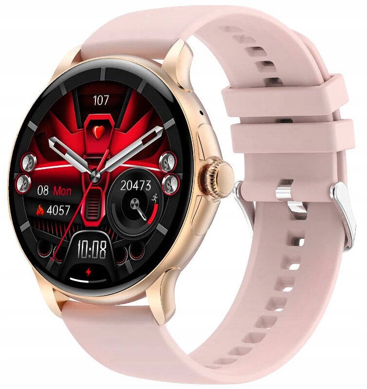 Chytré Hodinky Rubicon RNCF35 Růžový Puls Tepová Frekvence Tlak Upozornění