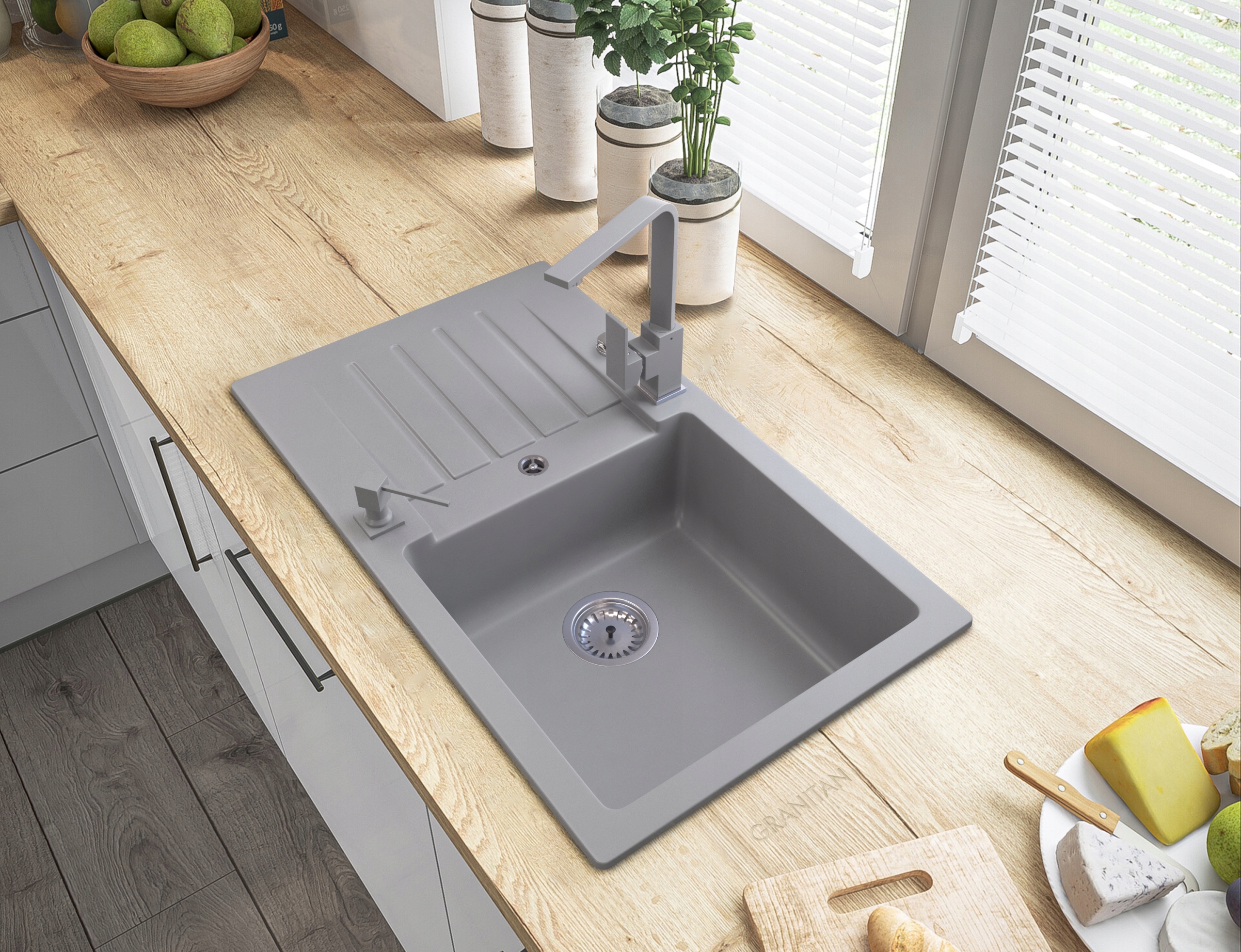 DOZOWNIK SZARY PŁYNU MYDŁA DO ZLEW KWADRATOWY EAN (GTIN) 5907440724228