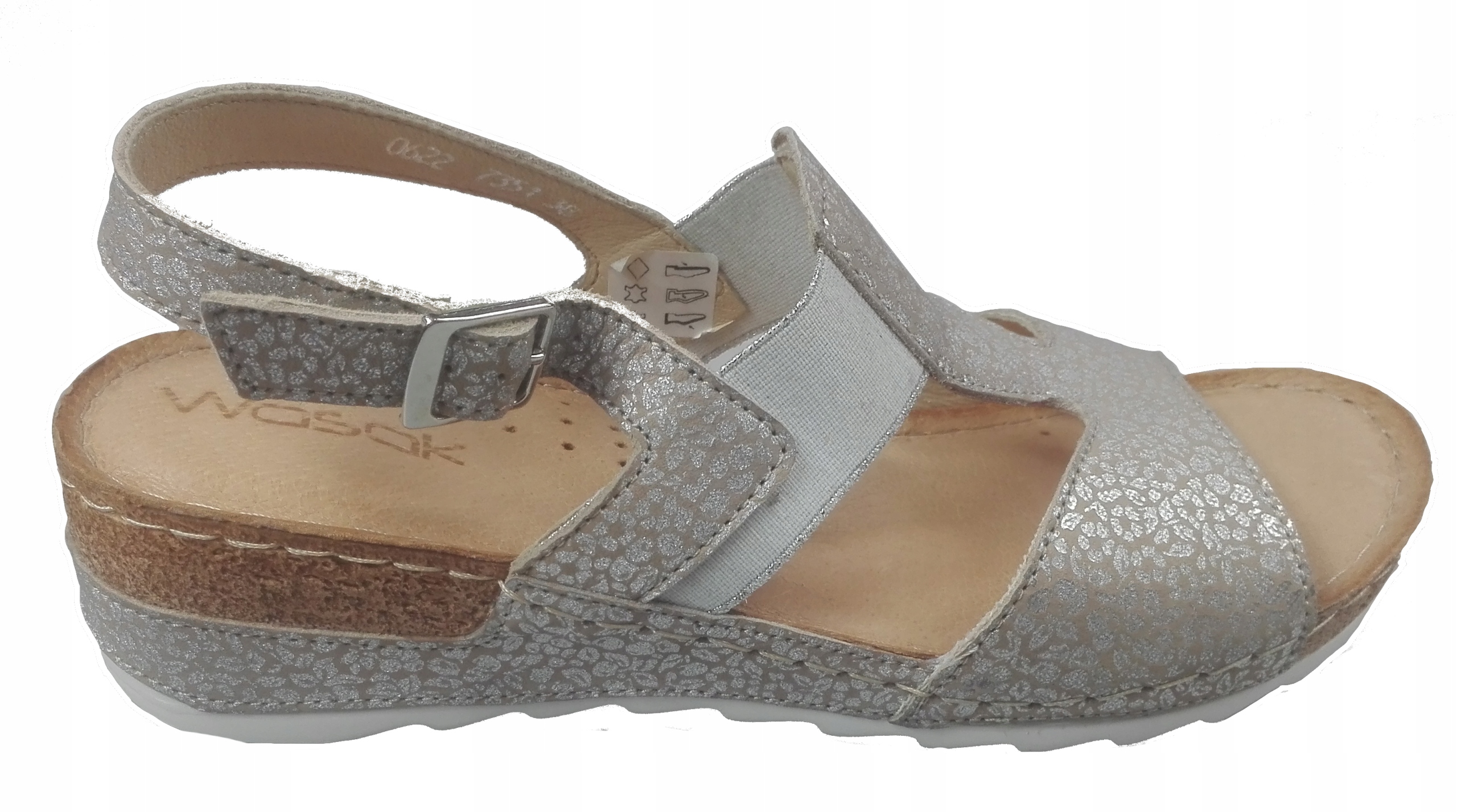 Wasak Sandály 0622 Cappuccino+stříbrný r40