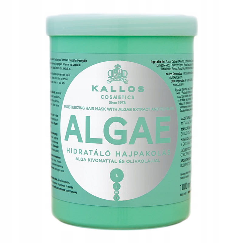 Kallos Algae Maska na vlasy s extraktem z řas hydratační 1000 ml