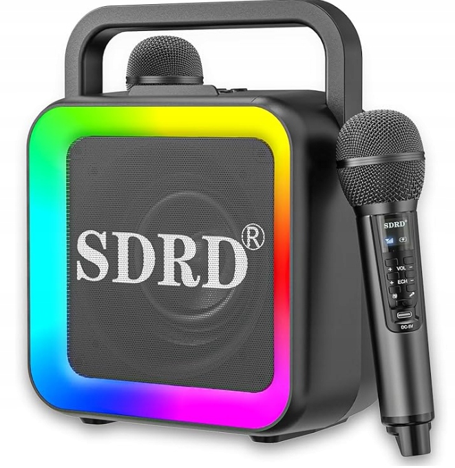 Karaoke Reproduktor Sudotack SP70B Pro Karaoke Se 2 Mikrofony Bluetooth Aux Led