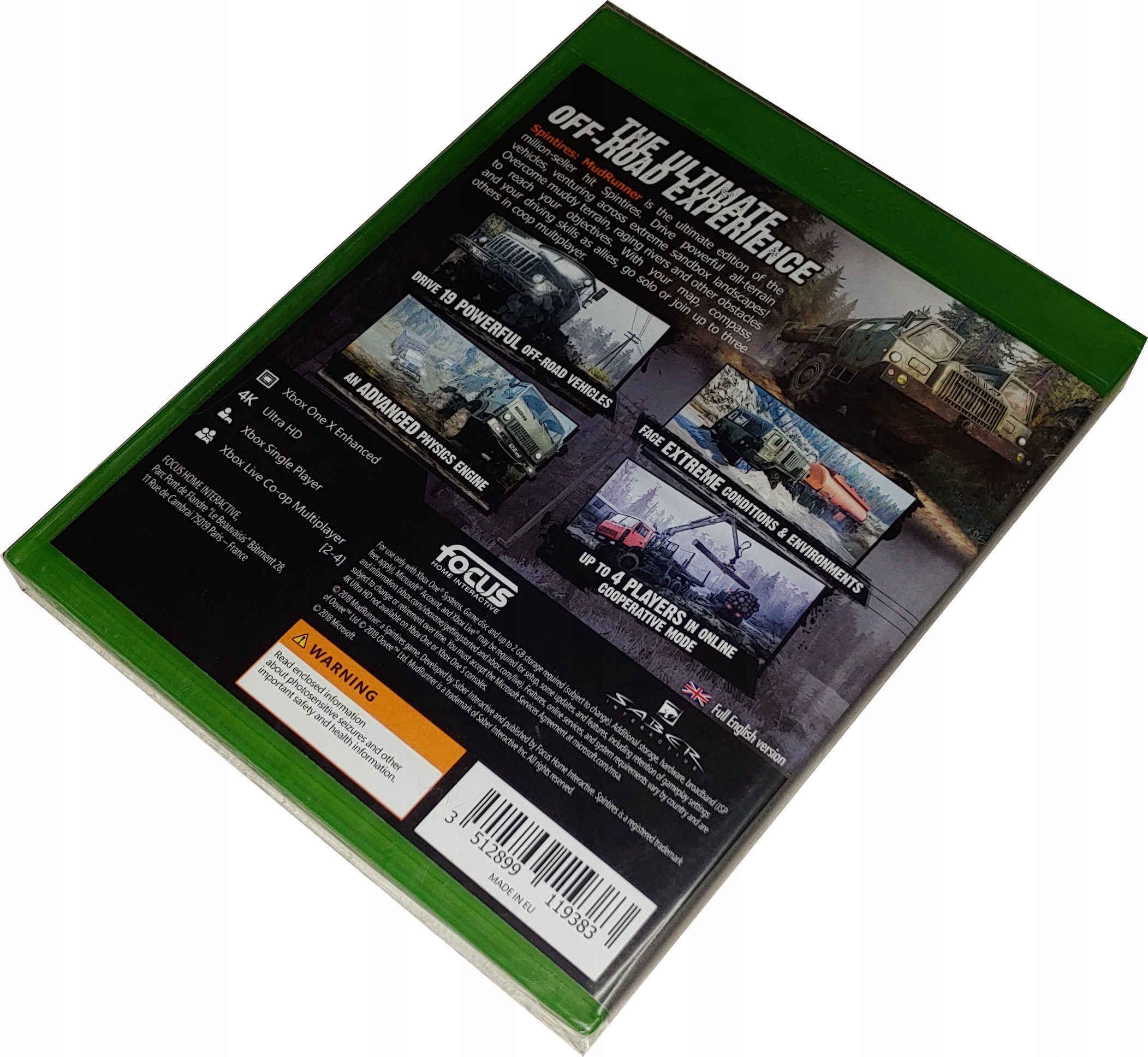 SPINTIRES MUDRUNNER /MUD RUNNER XBOX ONE /NOWA/ PL Stan opakowania oryginalne