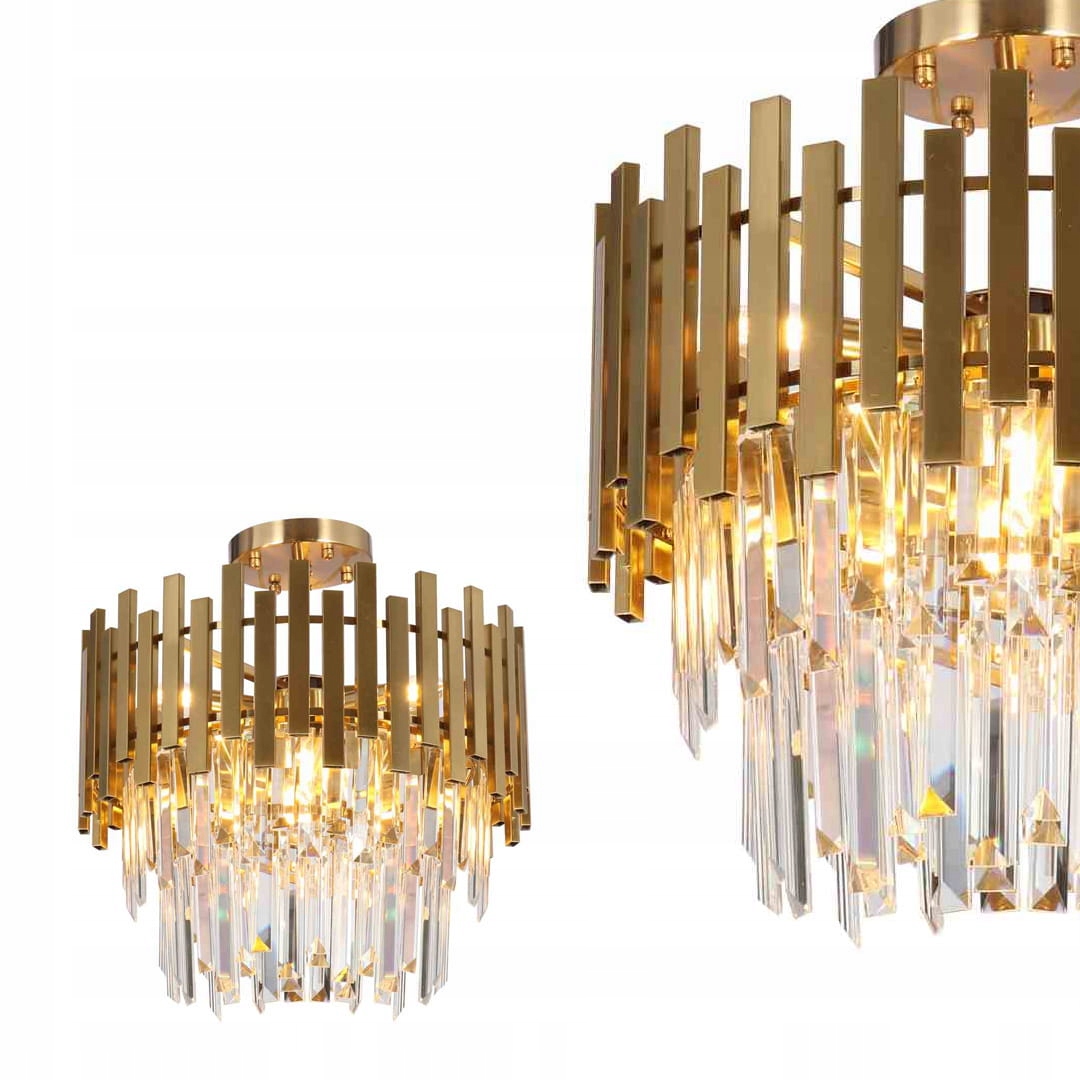 Lampa sufitowa Aspen Złota z kryształowym kloszem 6xE14 ML8810 Milagro