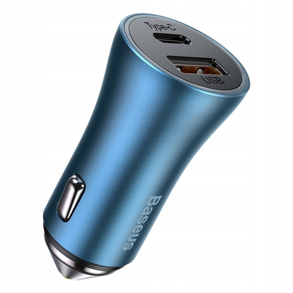 BASEUS SZYBKAŁADOWARKA SAMOCHODOWA USB-C/USB 40W PD QC MOCNA DO ZAPALNICZKI