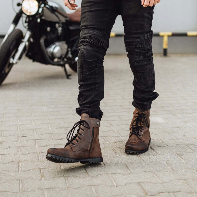 Buty Motocyklowe Skórzane Nomad Vintage Khaki 46 Typ Turystyczne / Adventure