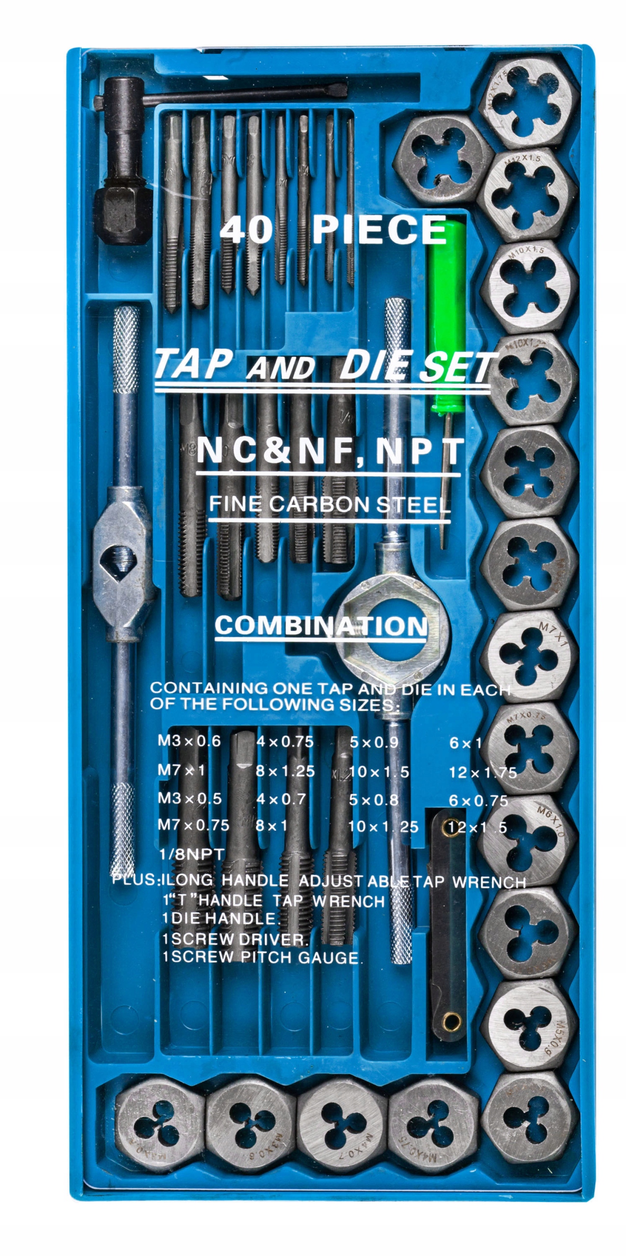 NARZYNKI GWINTOWNIKI KALIBROWNIKI MOCNE ZESTAW PLASTIKOWA WALIZKA 40el Marka Keltin