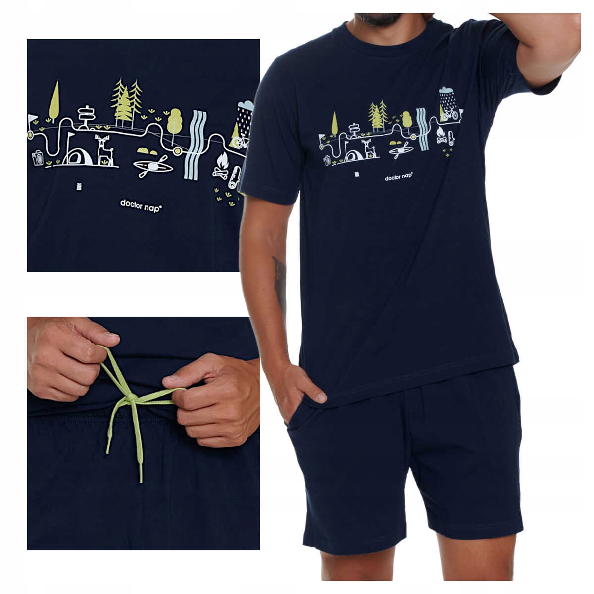 Doctor Nap Pánské pyžamo PMB.5355 S Navy Blue
